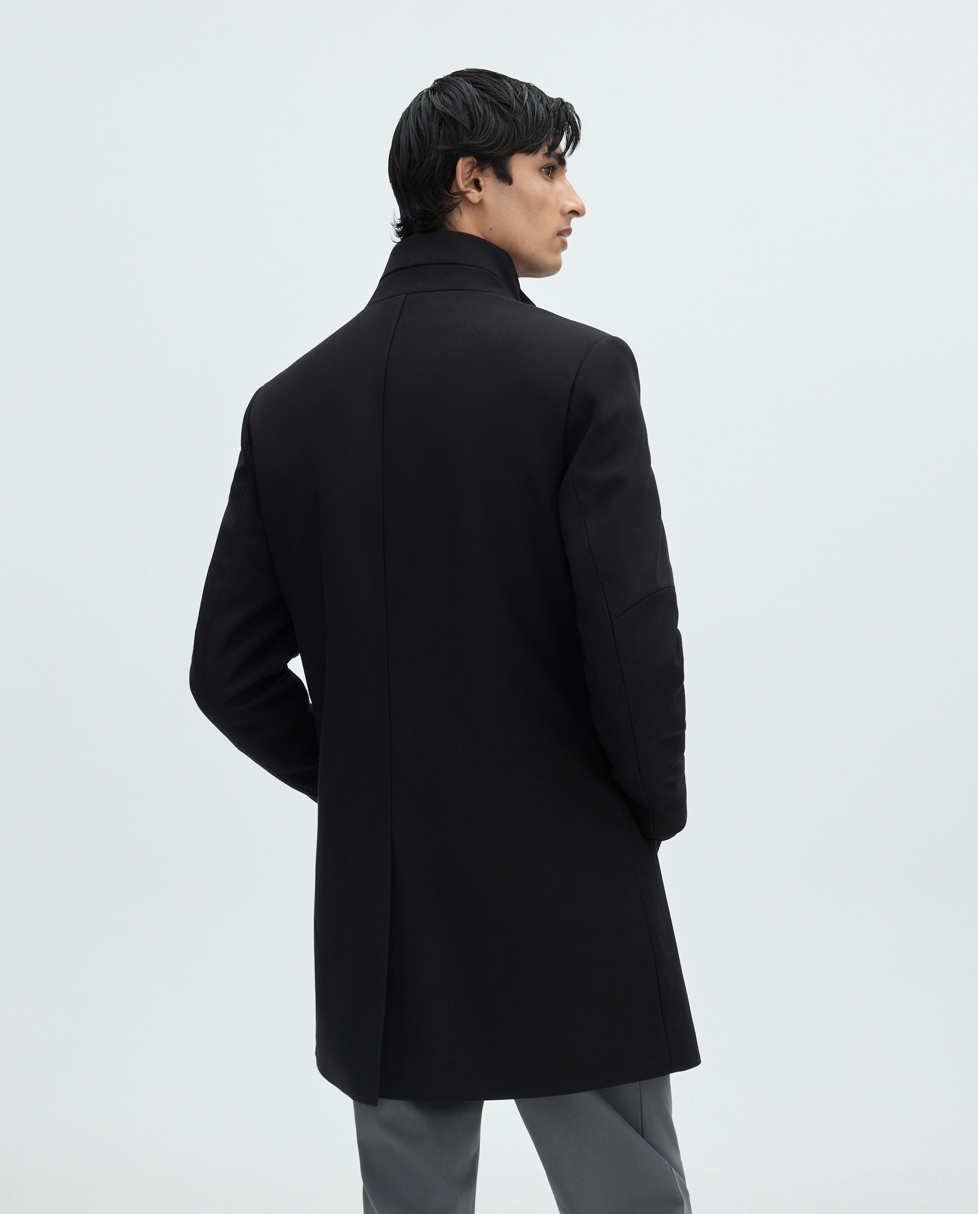 Abrigo chimenea de hombre - Easy Wear - Negro Negro-3