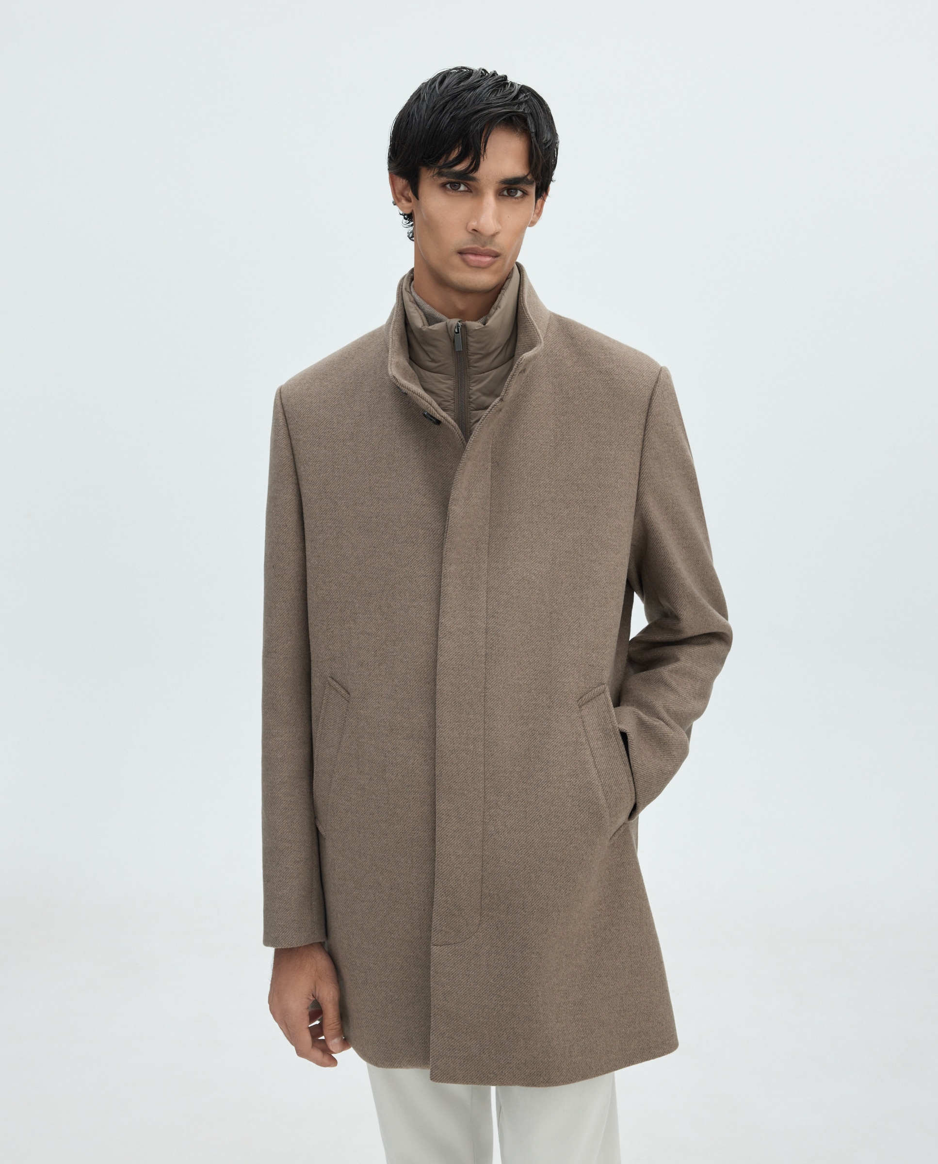 Abrigo cuello chimenea de hombre - Easy Wear - 730 Camel 730 Camel-1