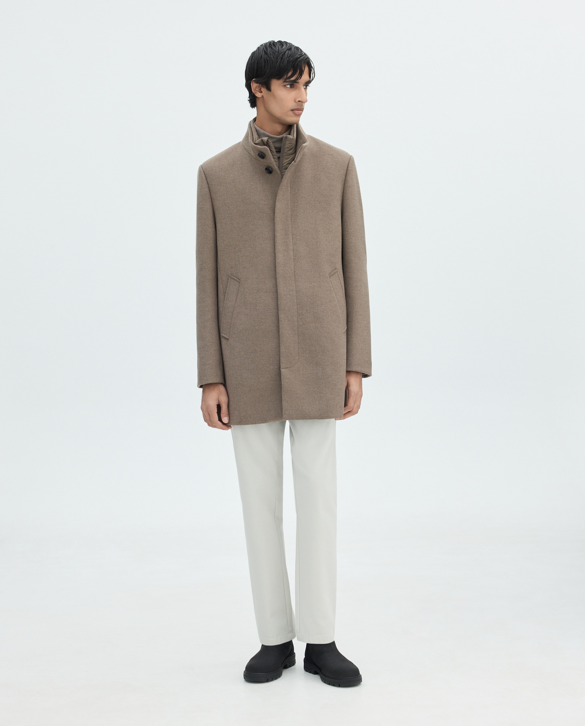 Abrigo cuello chimenea de hombre - Easy Wear - 730 Camel 730 Camel-2