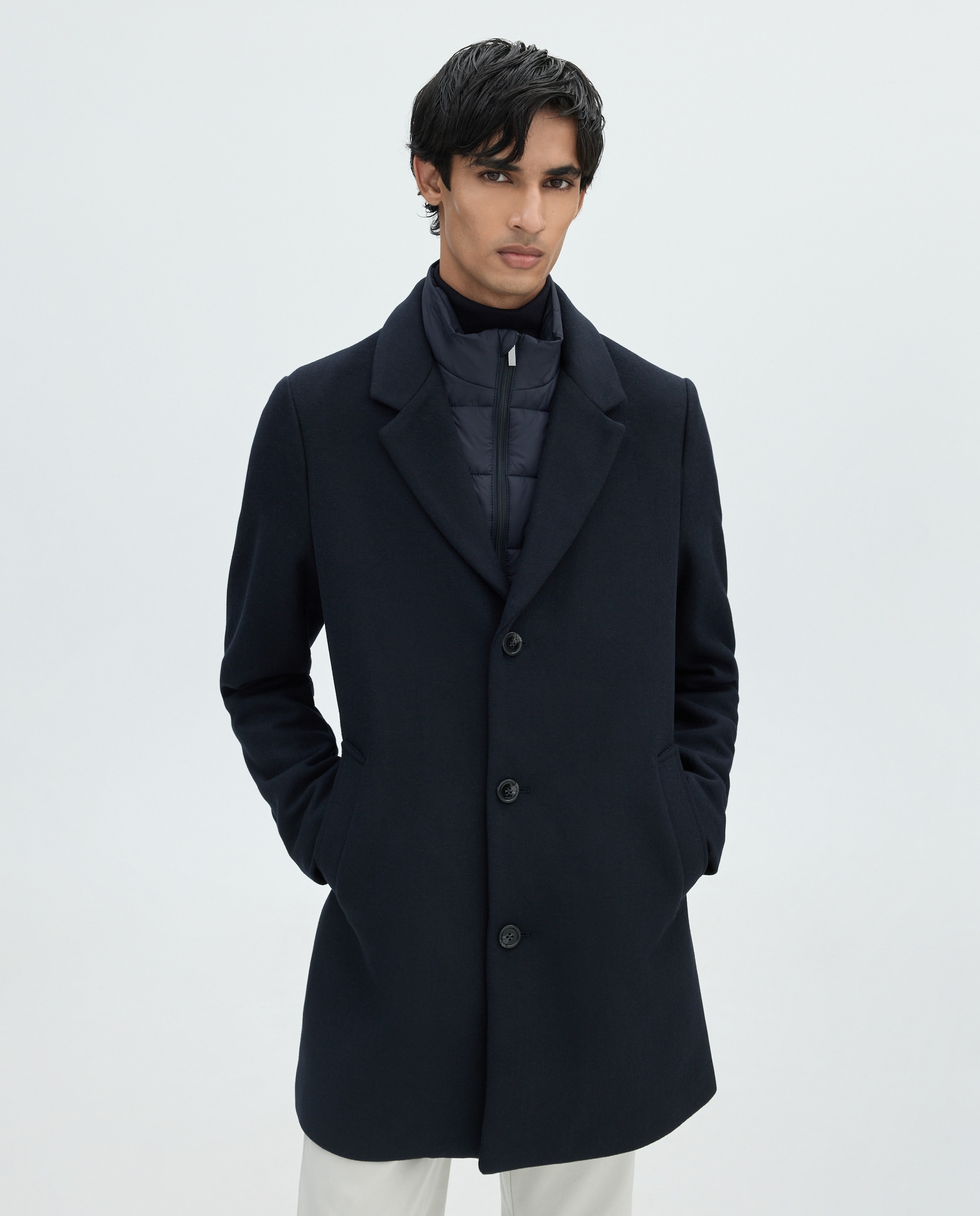 Abrigo solapa de hombre - Easy Wear - Azul marino Azul marino-1