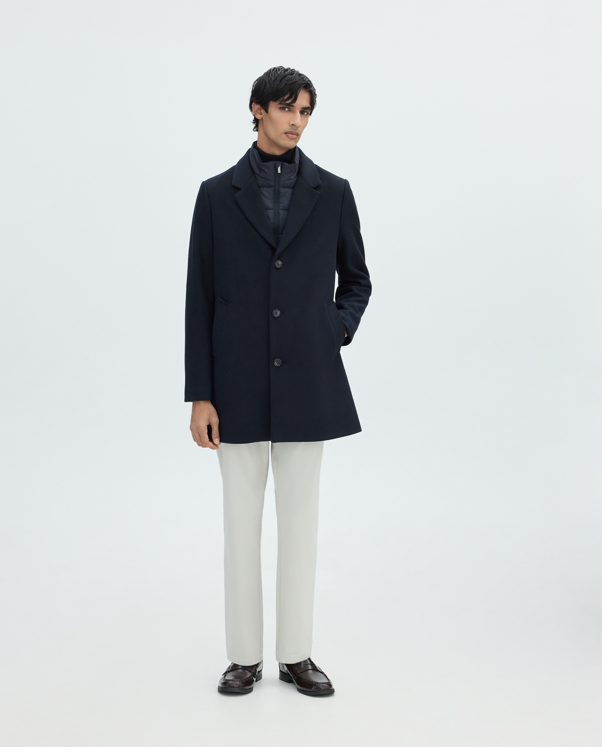 Abrigo solapa de hombre - Easy Wear - Azul marino Azul marino-2
