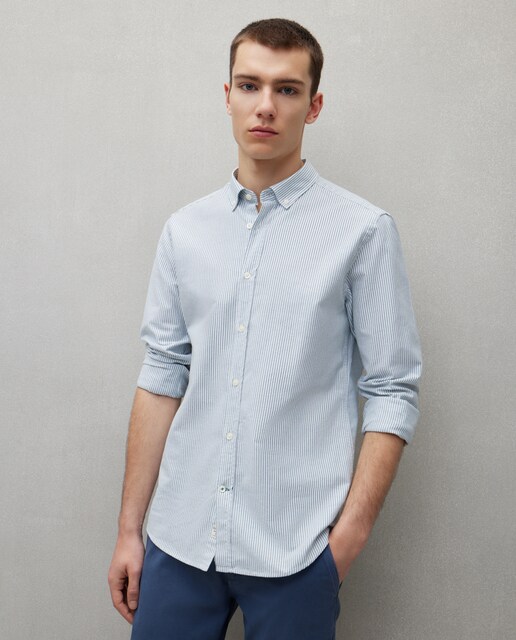 Imagen 0 de Camisa manga larga para hombre oxford rayas