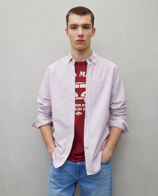 Imagen 0 de Camisa manga larga para hombre oxford rayas