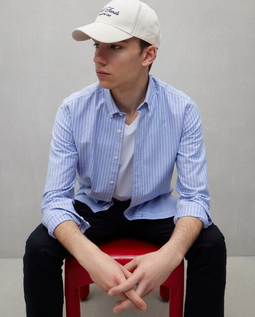 Imagen 0 de Camisa manga larga para hombre oxford rayas