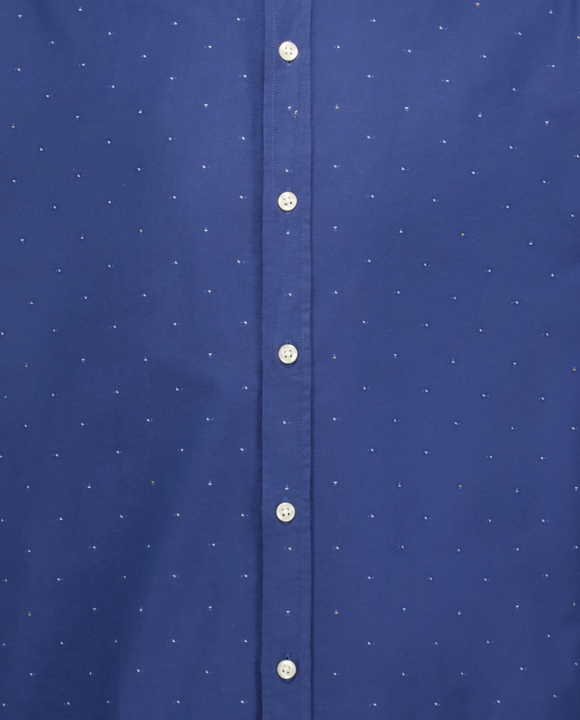 Camisa Oxford Estampada de Manga Comprida Azul-marinho-6