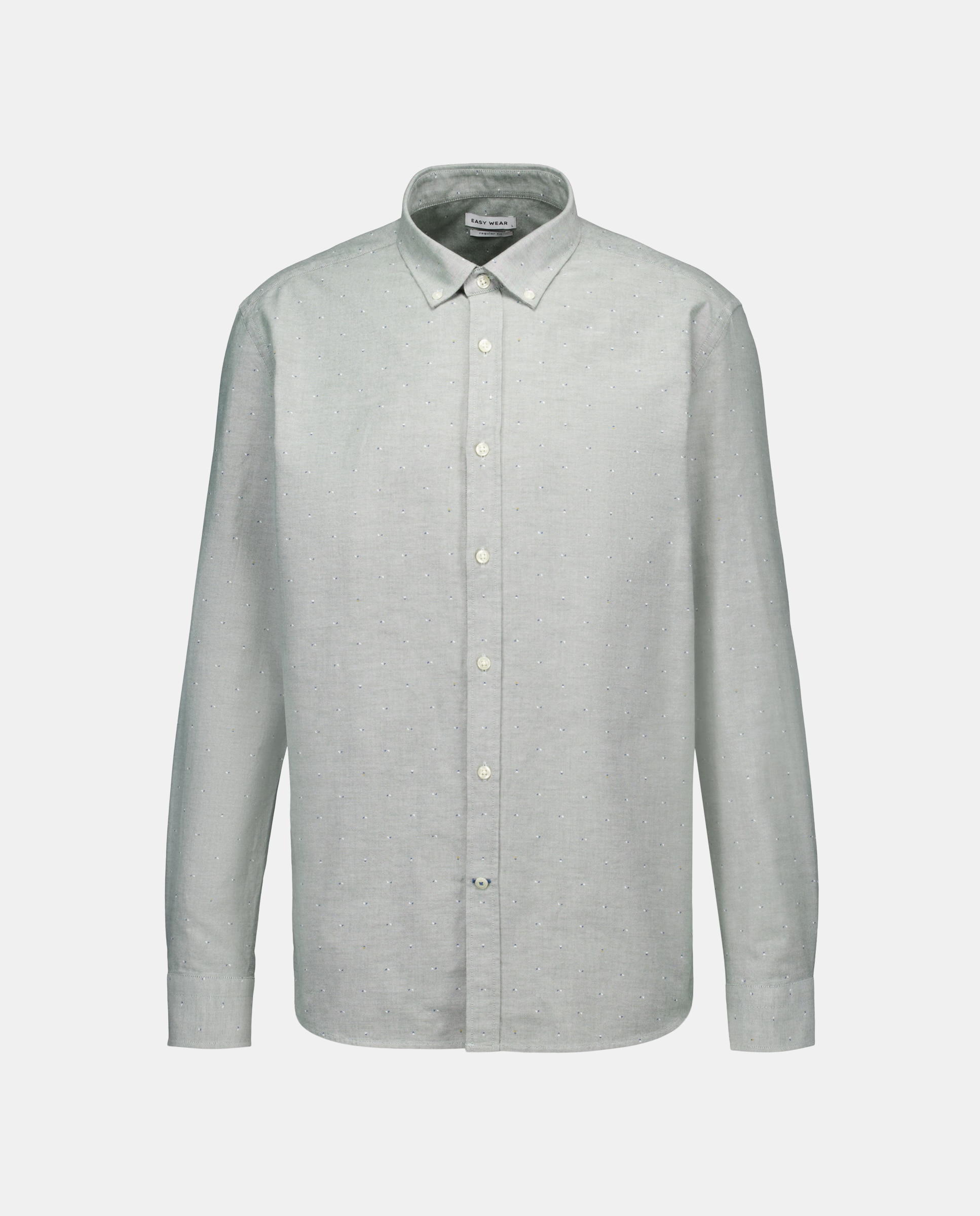 Camisa Oxford Estampada de Manga Comprida 520 Caqui-5