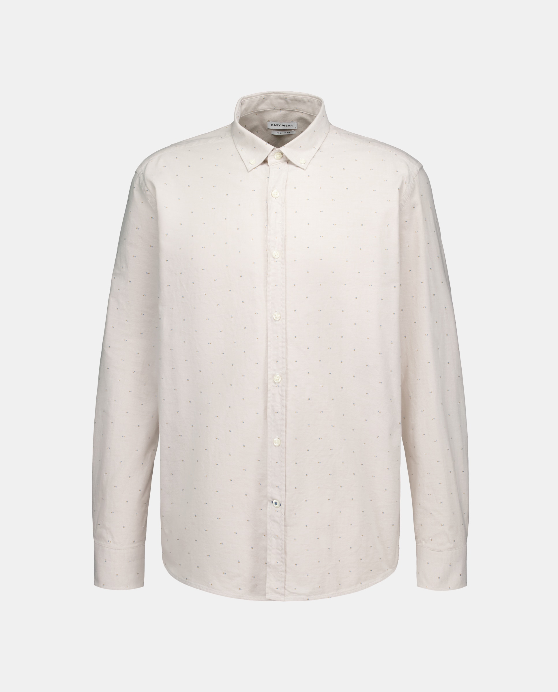 Camisa Oxford Estampada de Manga Comprida 730 Camel-5