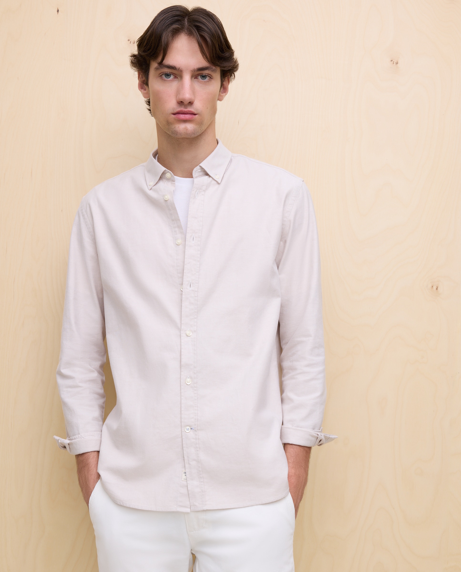 Imagem 0 de Camisa Oxford Lisa de Manga Comprida