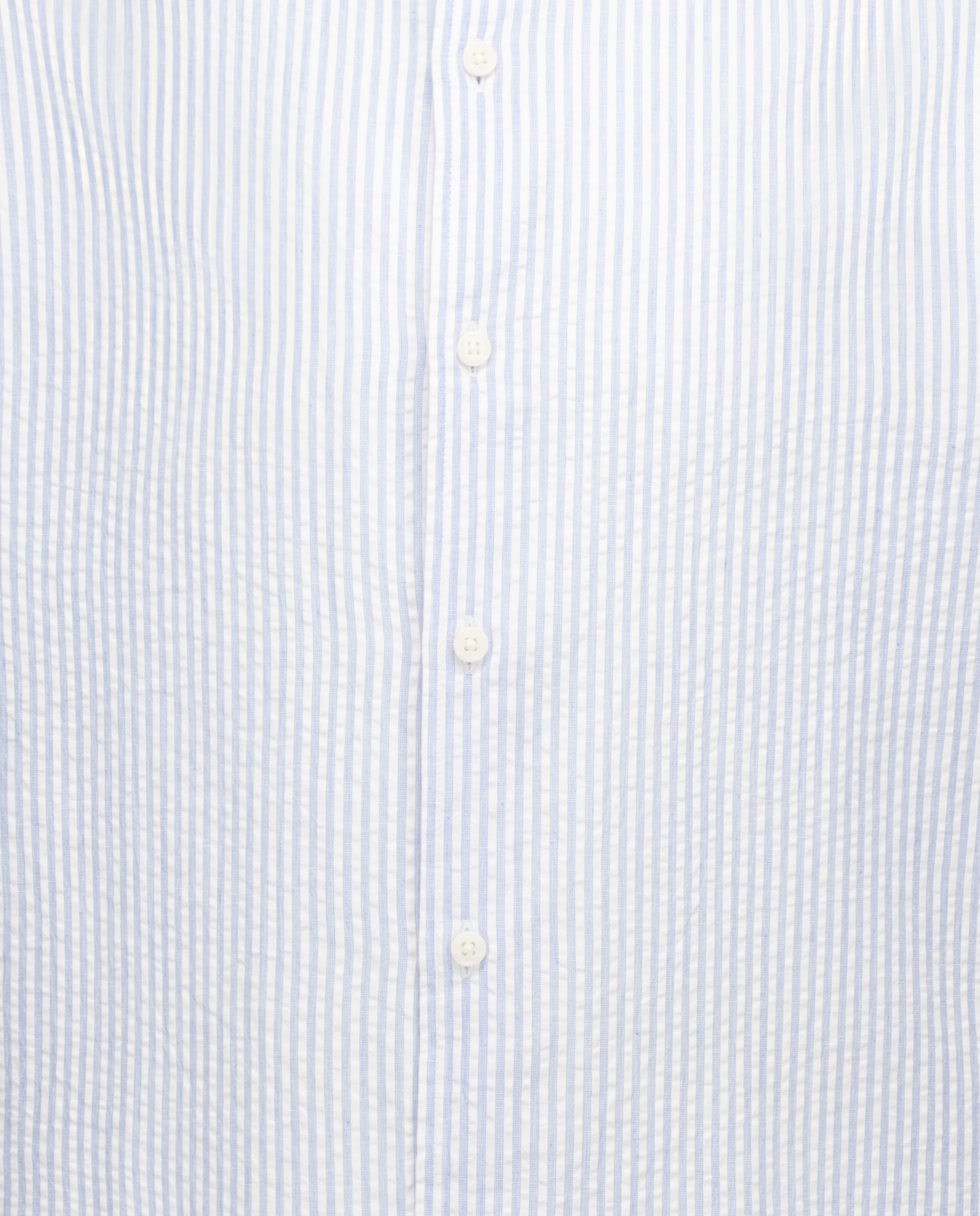 Camisa de Manga Comprida às Riscas Seersucker Azul-6