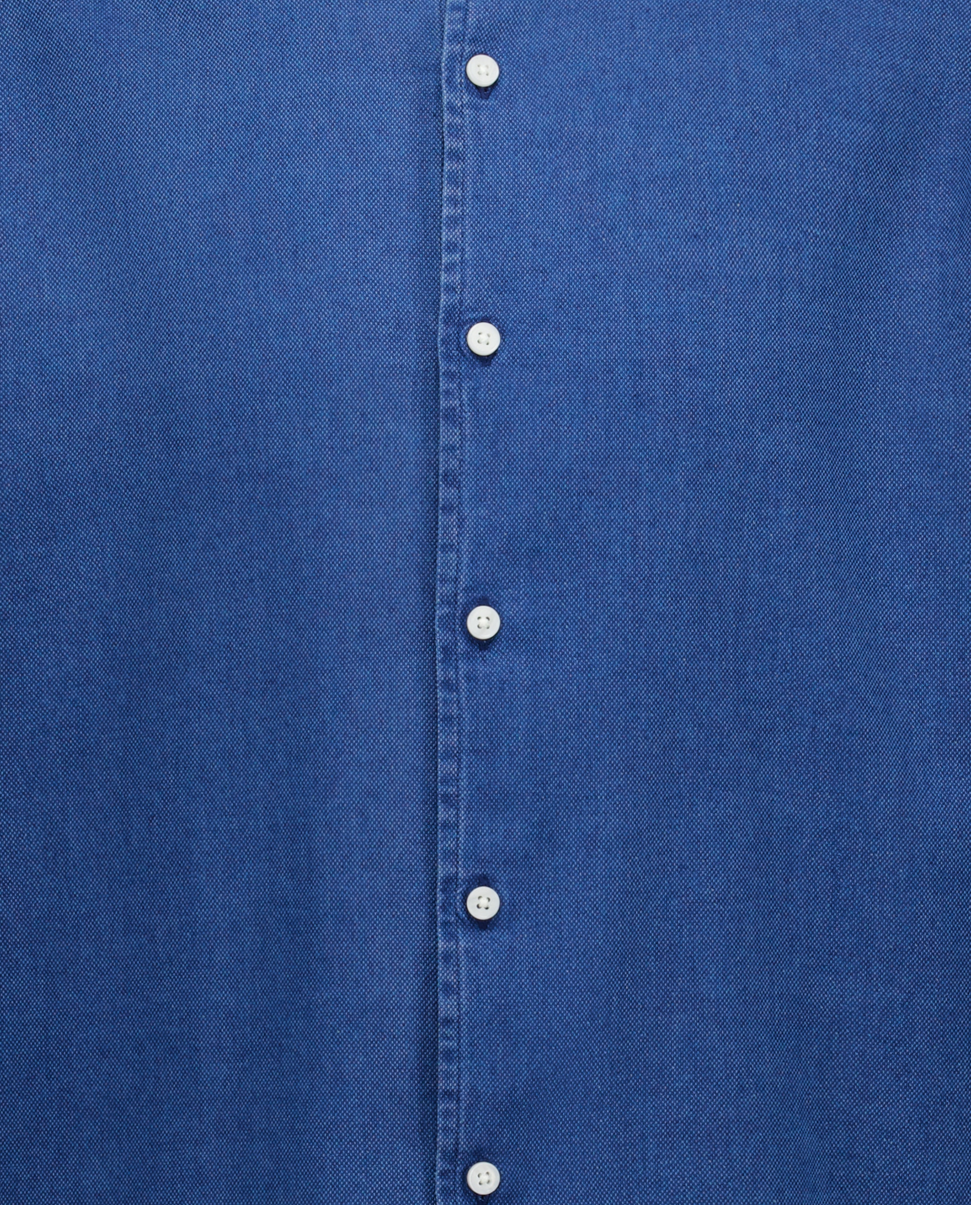 Camisa de Manga Comprida com Estrutura de Ganga Índigo-6
