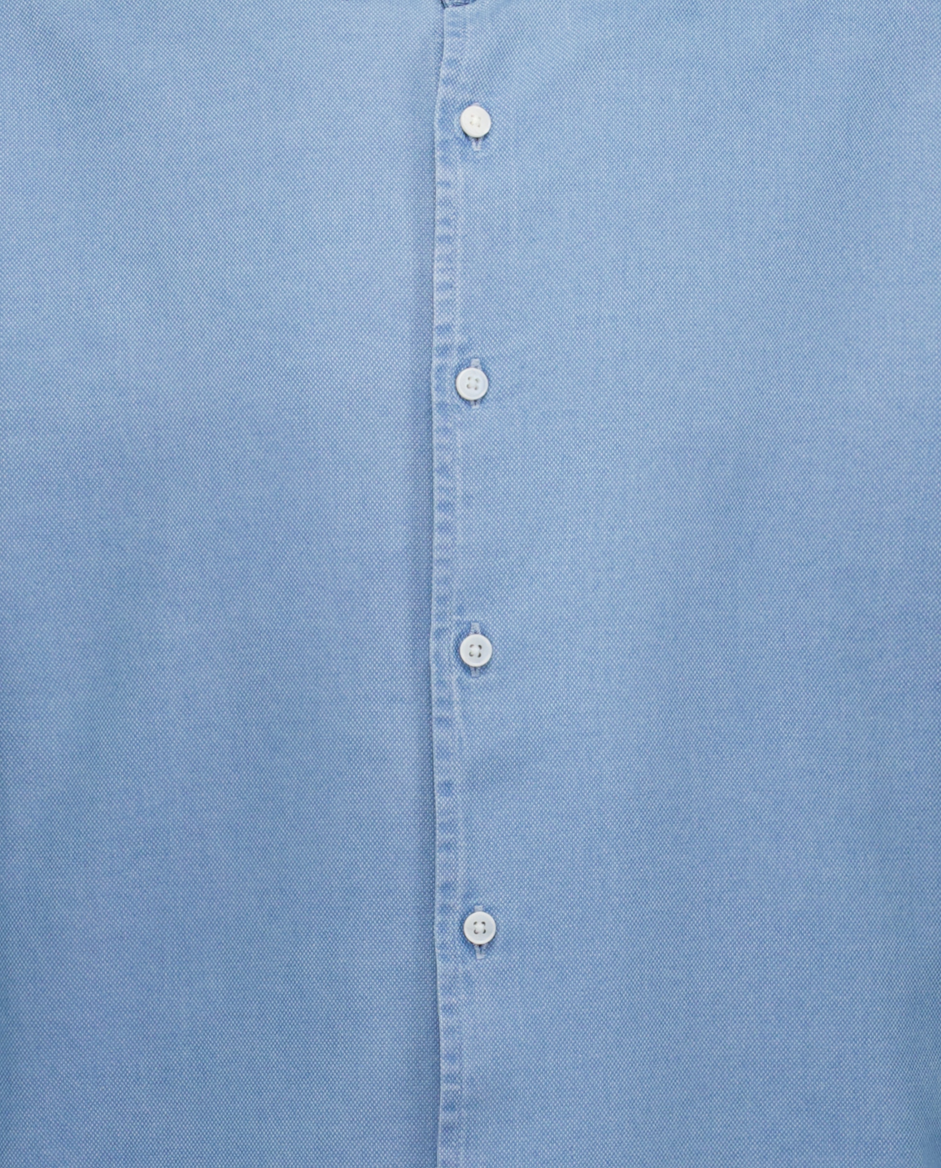 Camisa de Manga Comprida com Estrutura de Ganga Azul-claro-6