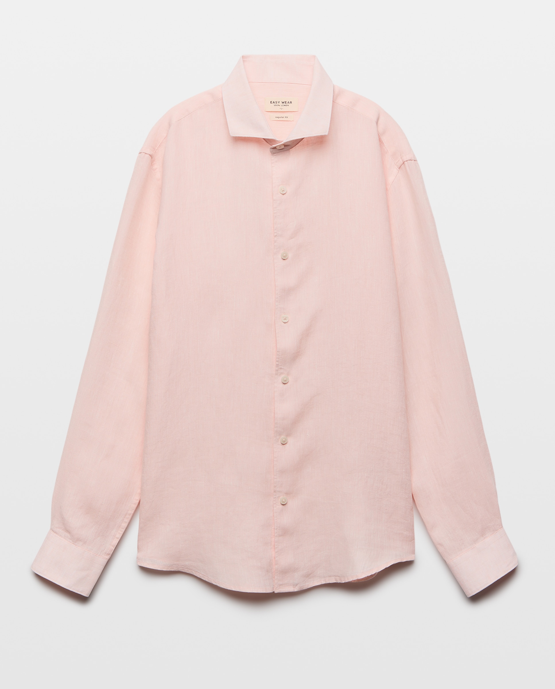 Camisa de Linho com Manga Comprida 260 Salmão-5