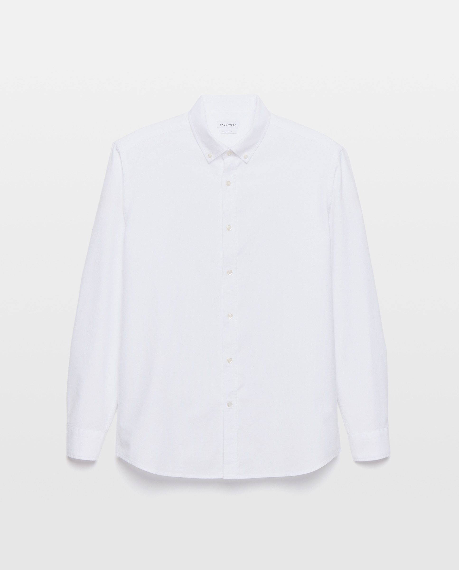 Camisa manga larga para hombre oxford lisa - Easy Wear - Blanco Blanco-4