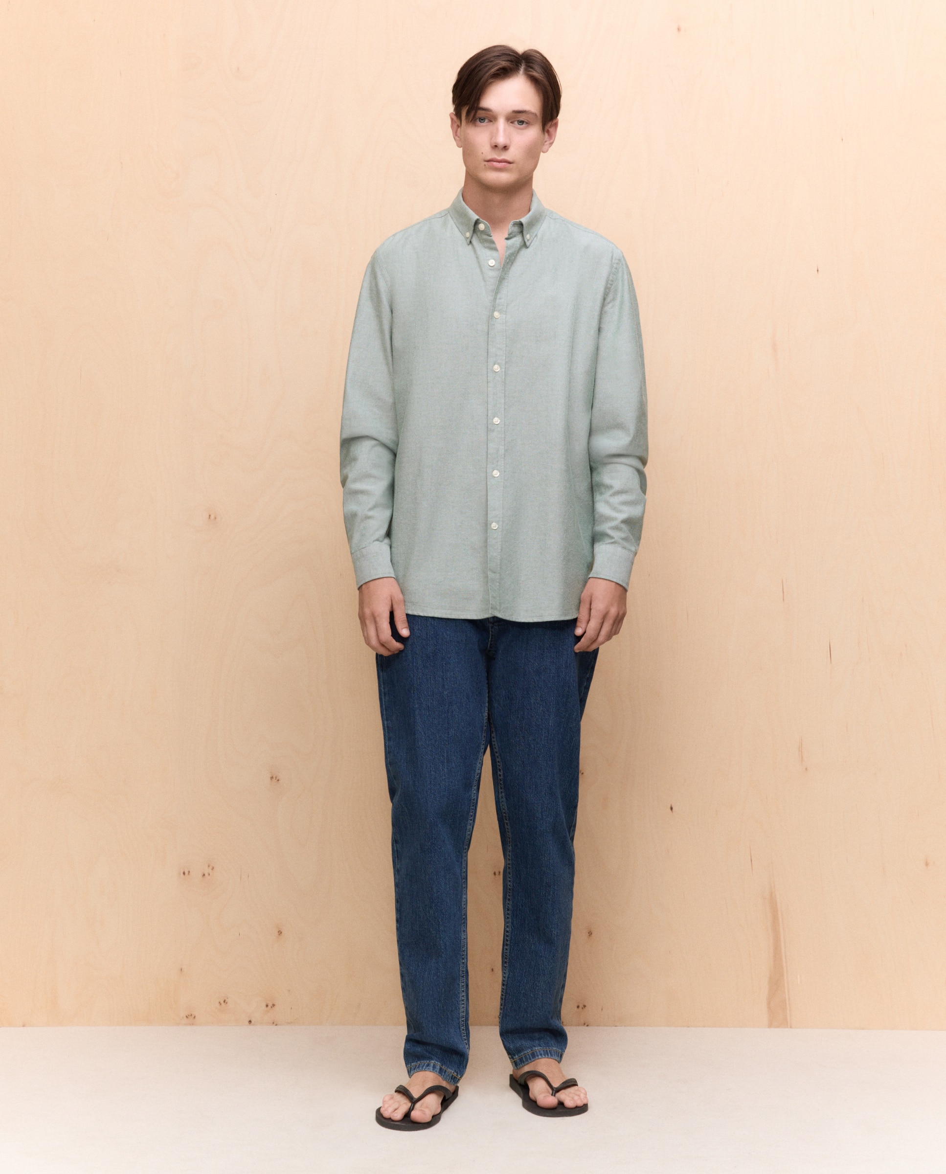 Imagen 2 de Camisa manga larga para hombre oxford lisa - Easy Wear - 520 Kaki 520 Kaki