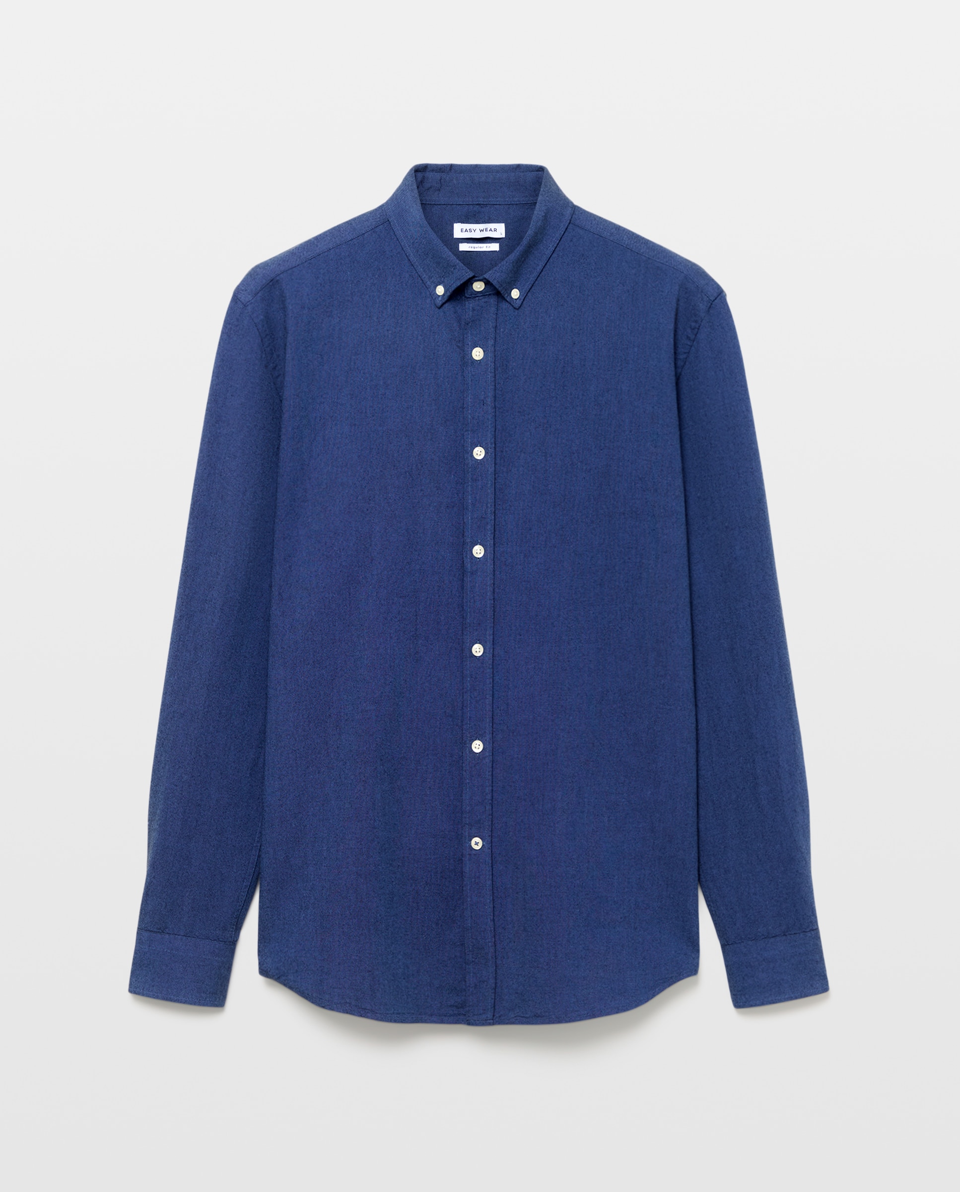 Camisa manga larga para hombre oxford lisa - Easy Wear - Azul marino Azul marino-4