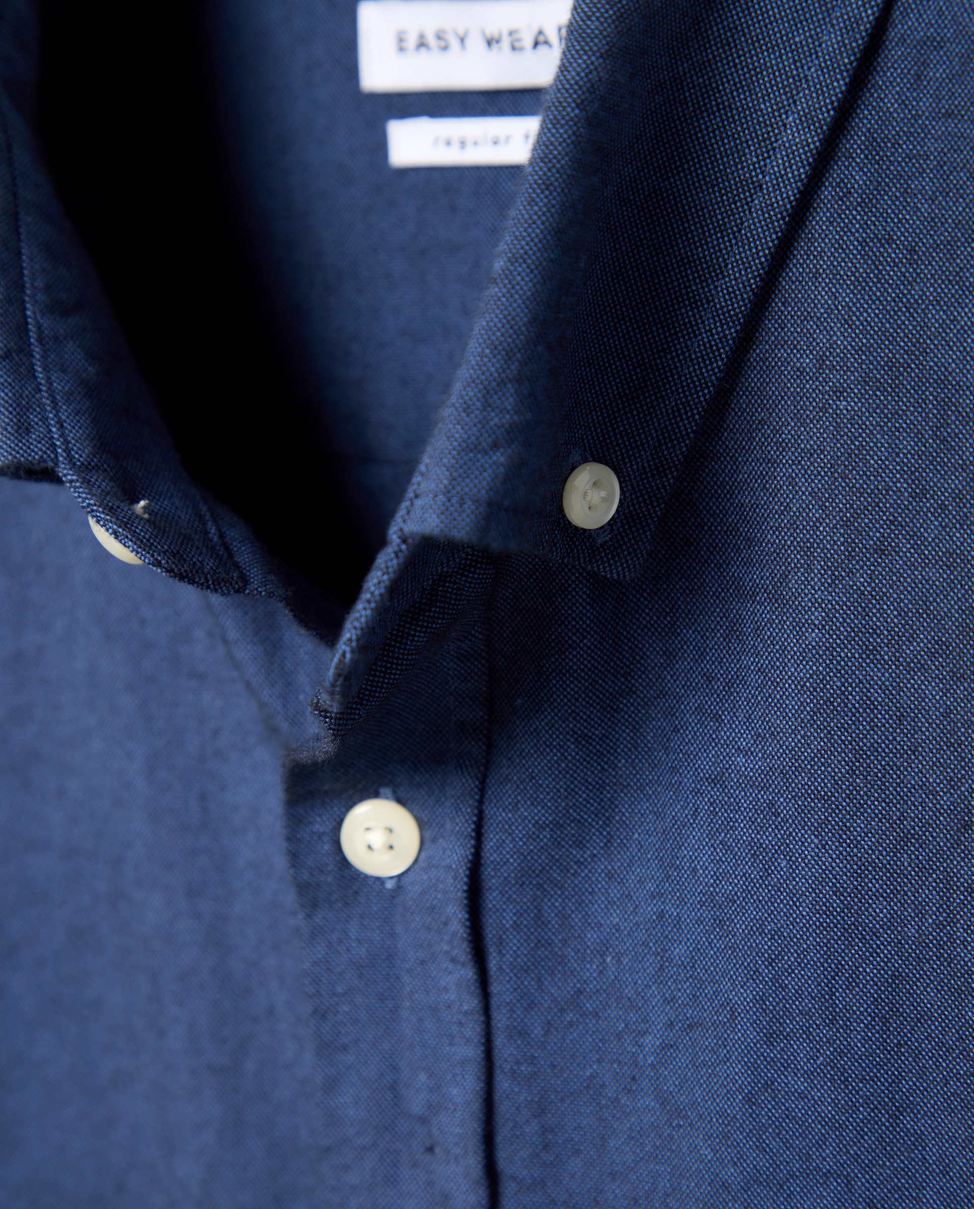 Camisa manga larga para hombre oxford lisa - Easy Wear - Azul marino Azul marino-5