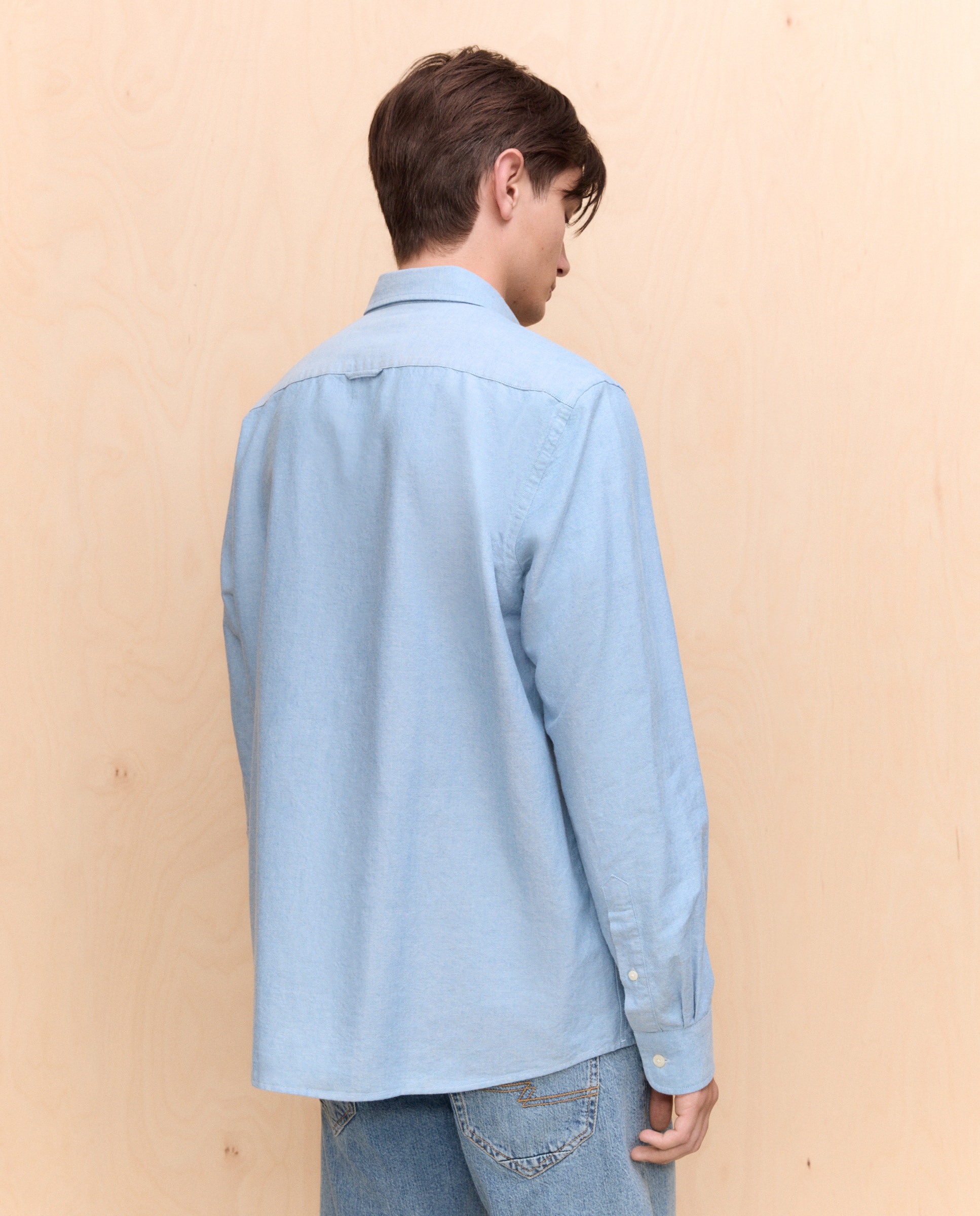 Imagen 3 de Camisa manga larga para hombre oxford lisa - Easy Wear - 582 Verde agua 582 Verde agua