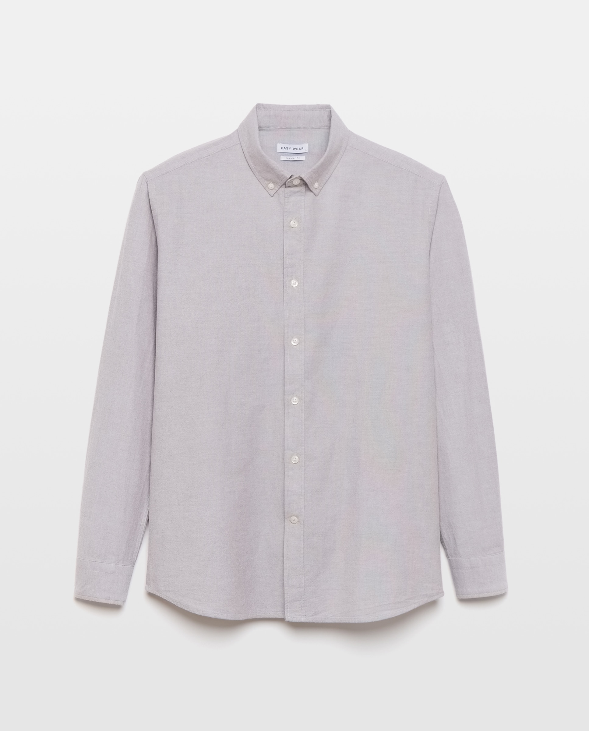 Camisa manga larga para hombre oxford lisa - Easy Wear - Marrón Marrón-4