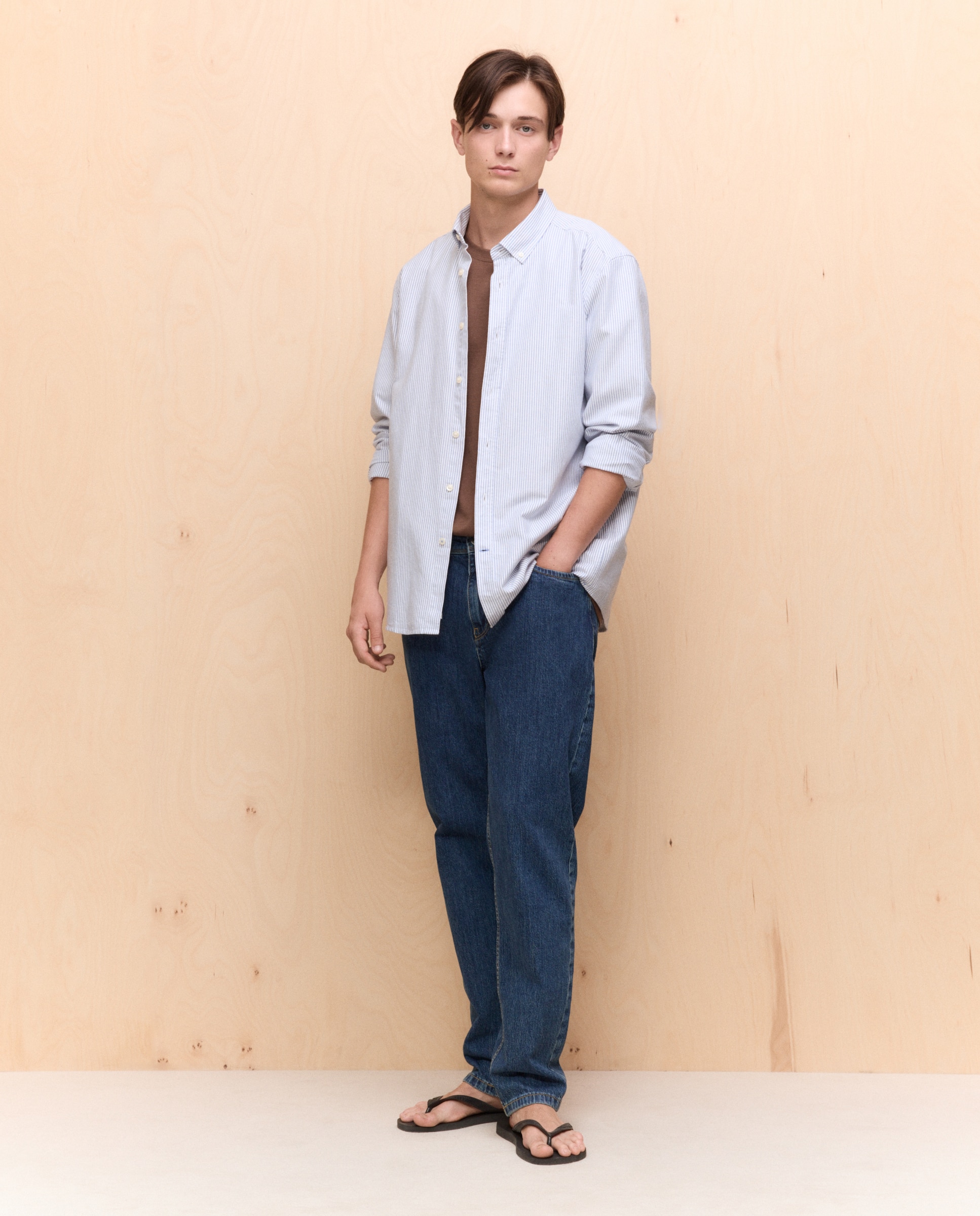Imagen 2 de Camisa manga larga para hombre oxford rayas - Easy Wear - Azul marino Azul marino