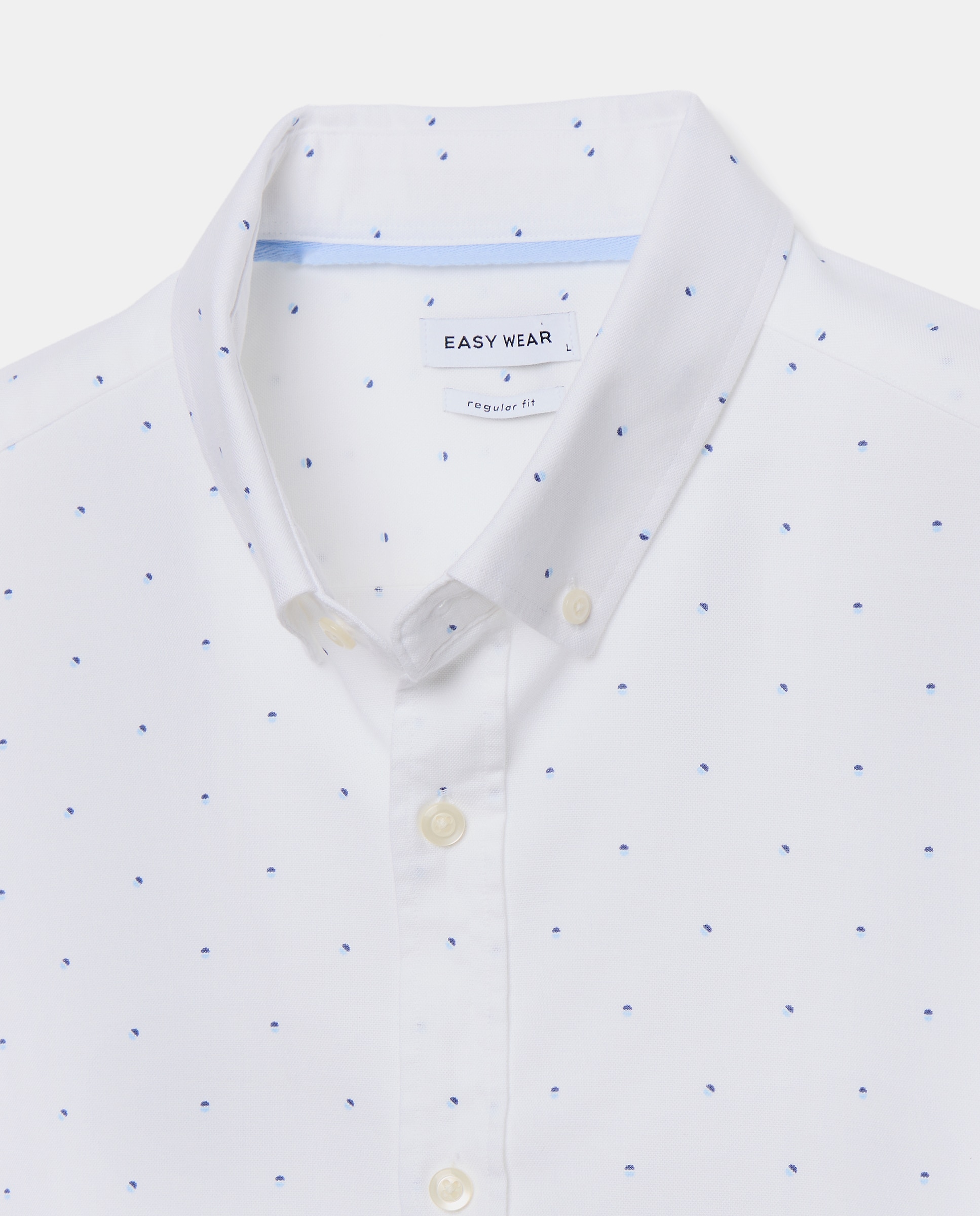 Camisa de Manga Comprida com Estampado Oxford Branco-5