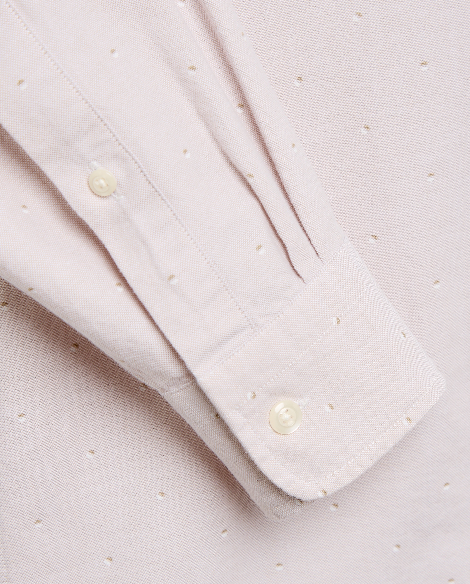 Camisa de Manga Comprida com Estampado Oxford Bege-5