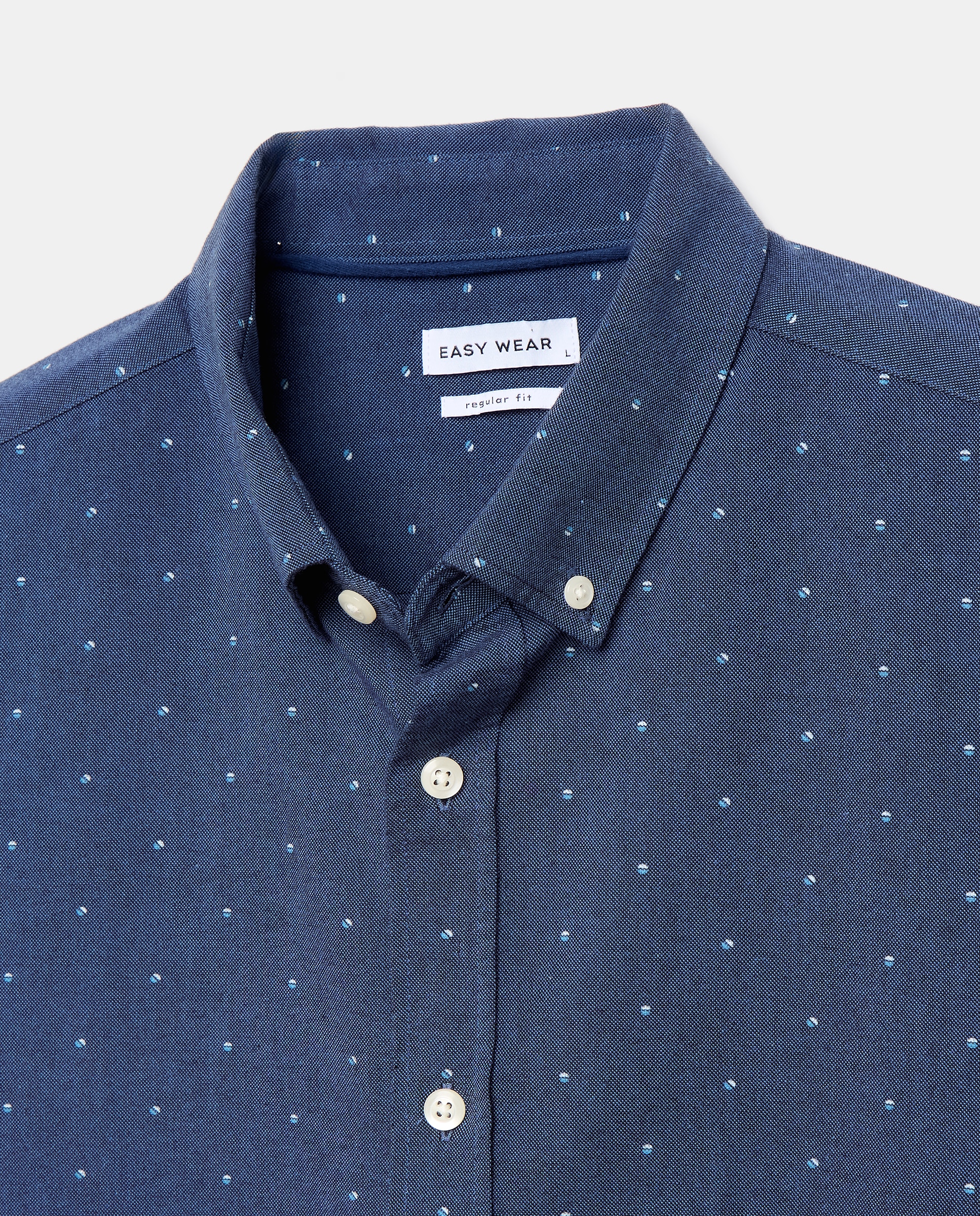 Camisa de Manga Comprida com Estampado Oxford Azul-marinho-5