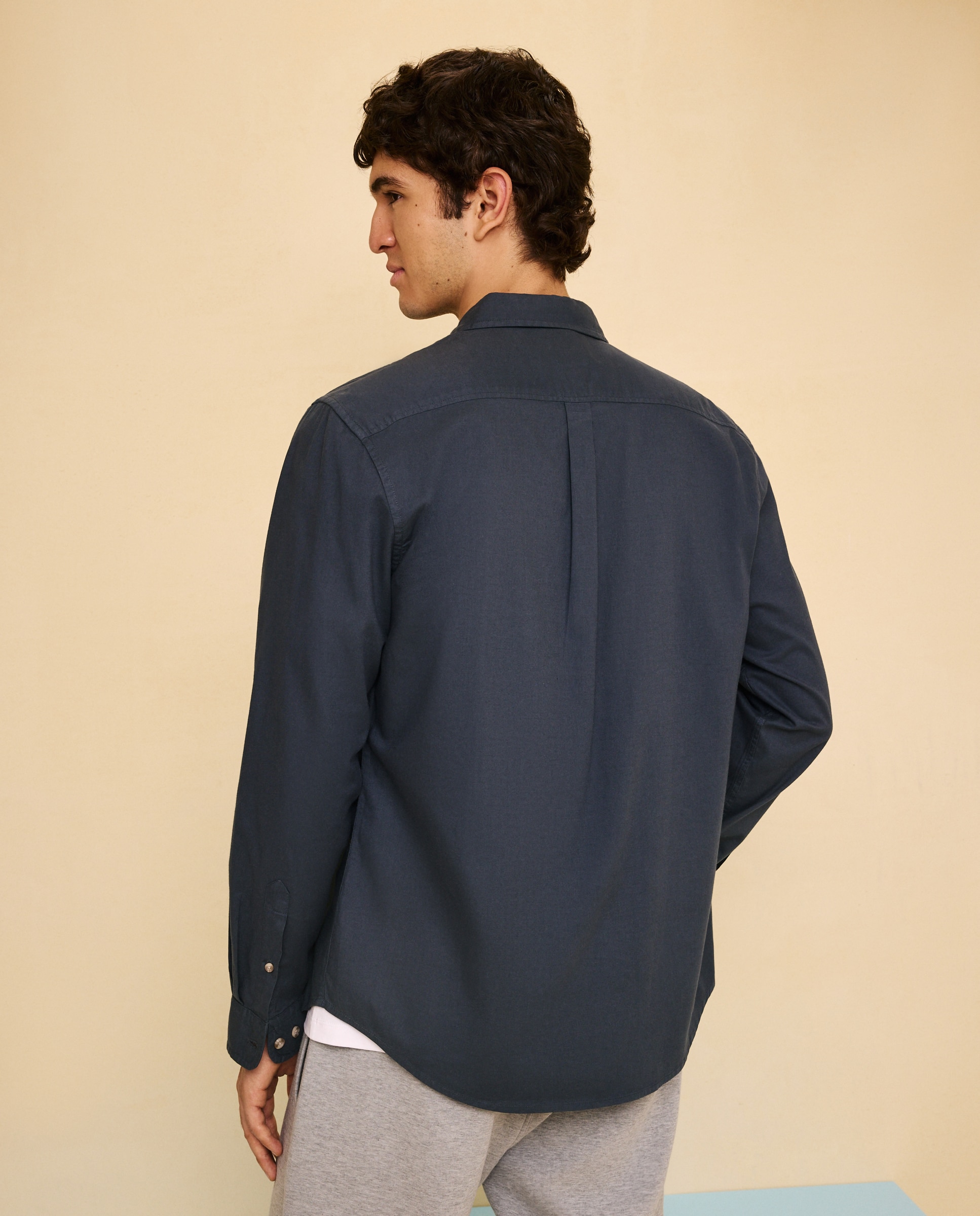 Imagen 3 de Camisa manga larga para hombre lisa garment dyed - Easy Wear - 830 Antracita 830 Antracita