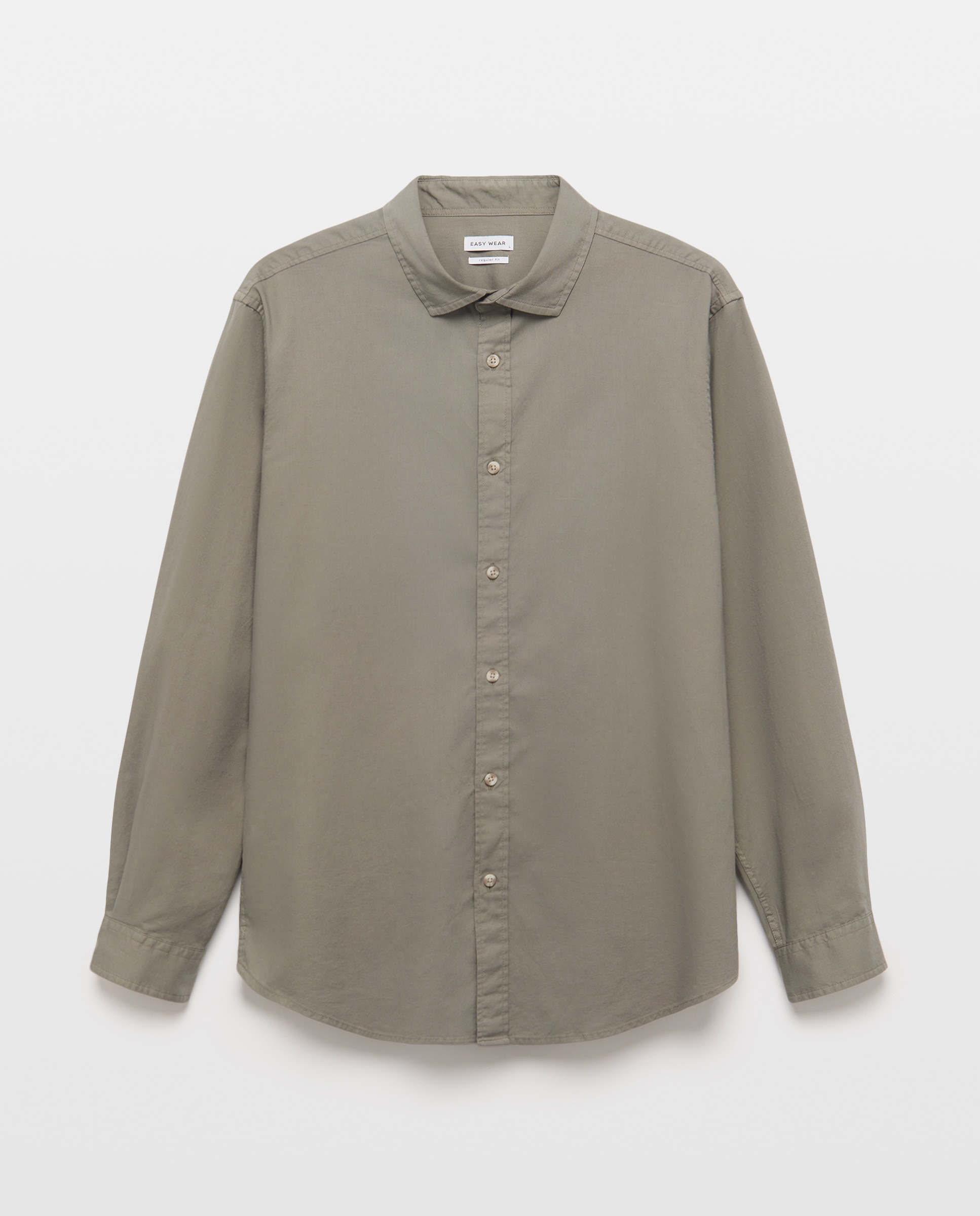 Imagen 4 de Camisa manga larga para hombre lisa garment dyed - Easy Wear - 520 Kaki 520 Kaki