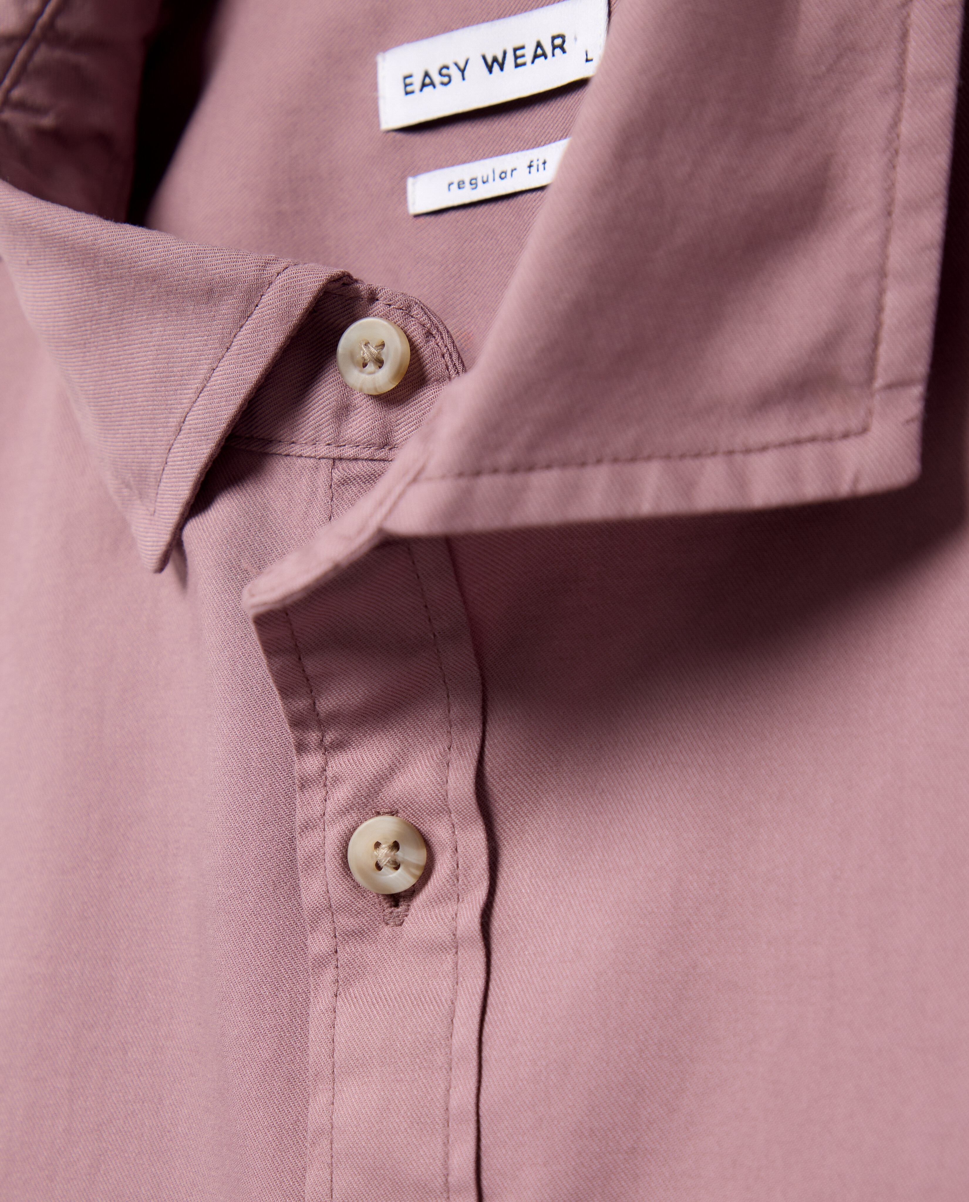 Camisa com Manga Comprida, Lisa Garment Dyed Buganvília-5