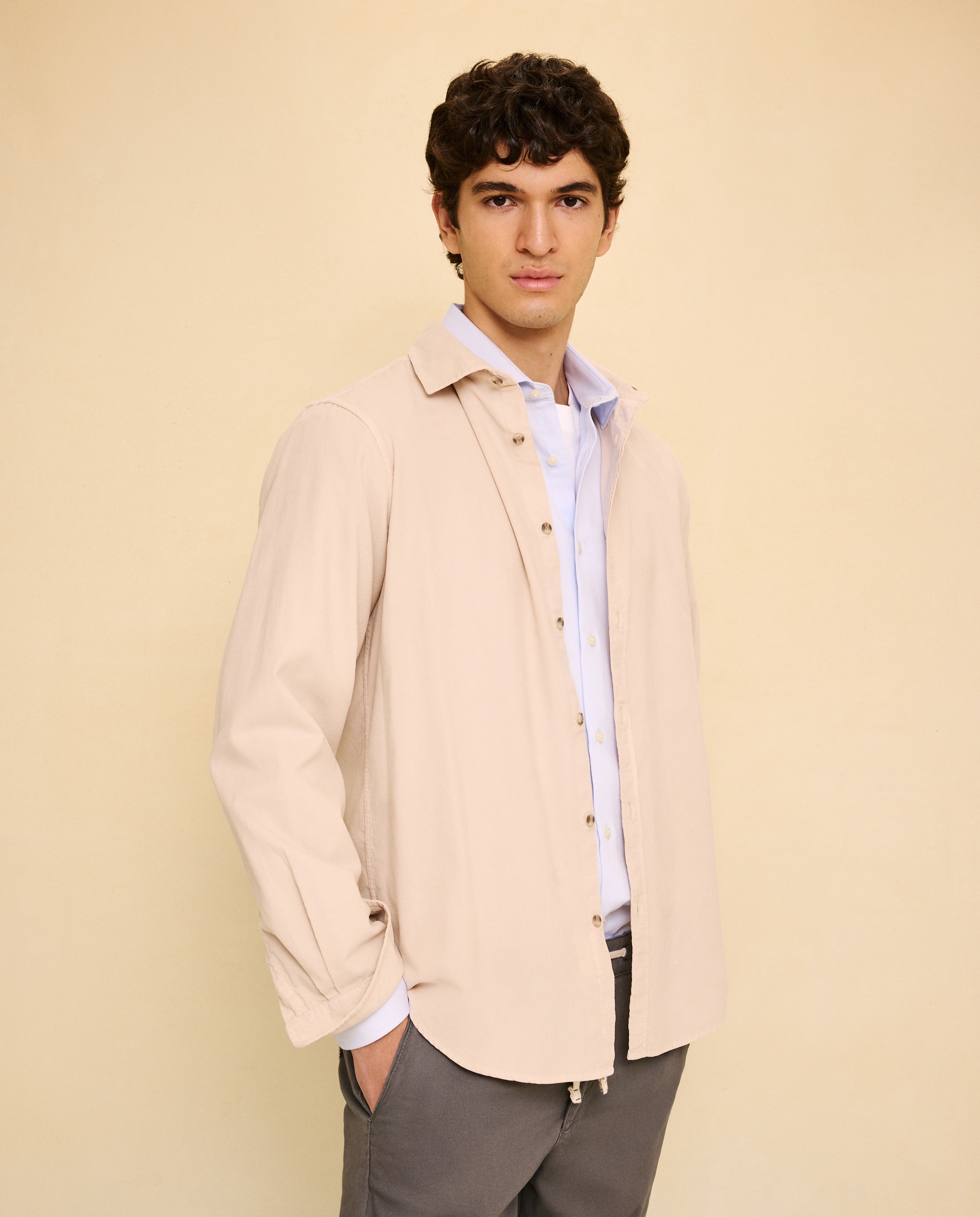 Imagen 1 de Camisa manga larga para hombre micro pana garment dyed - Easy Wear - 850 Piedra 850 Piedra