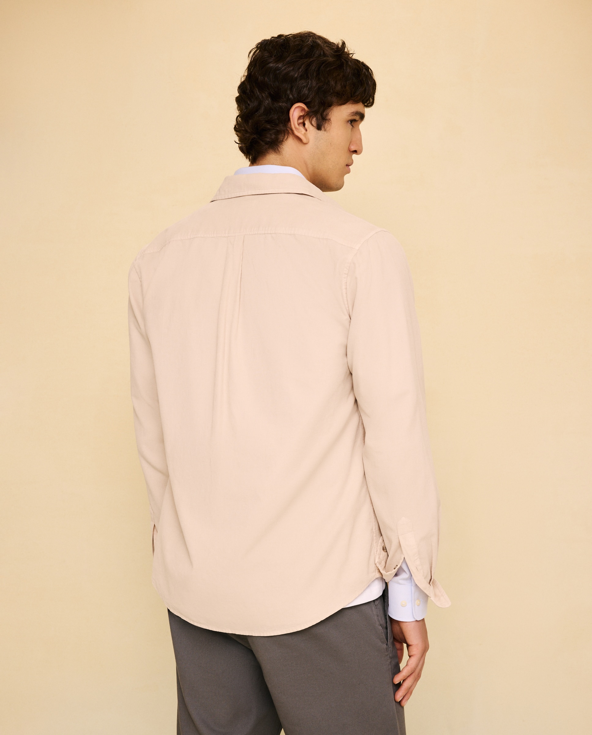 Imagen 3 de Camisa manga larga para hombre micro pana garment dyed - Easy Wear - 850 Piedra 850 Piedra