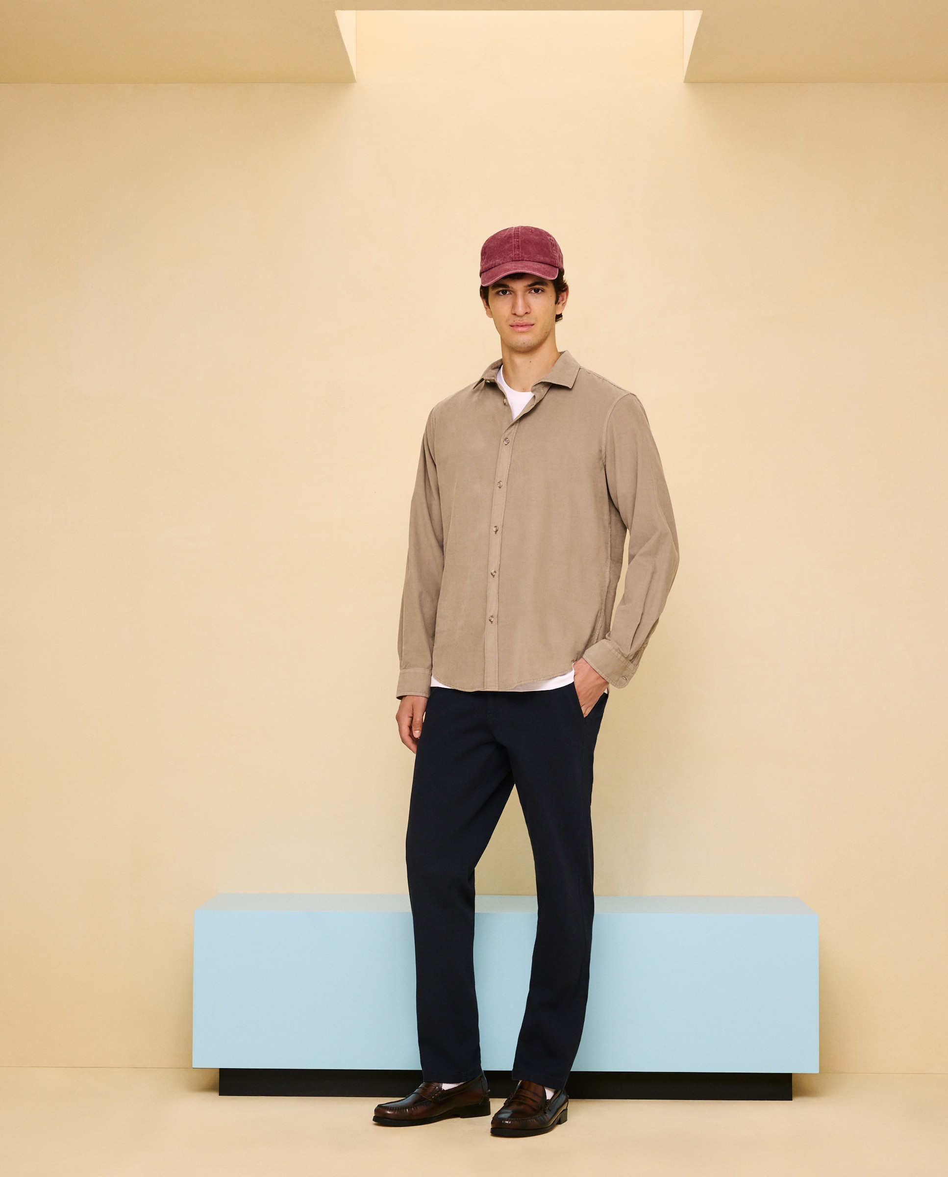 Imagen 2 de Camisa manga larga para hombre micro pana garment dyed - Easy Wear - 520 Kaki 520 Kaki