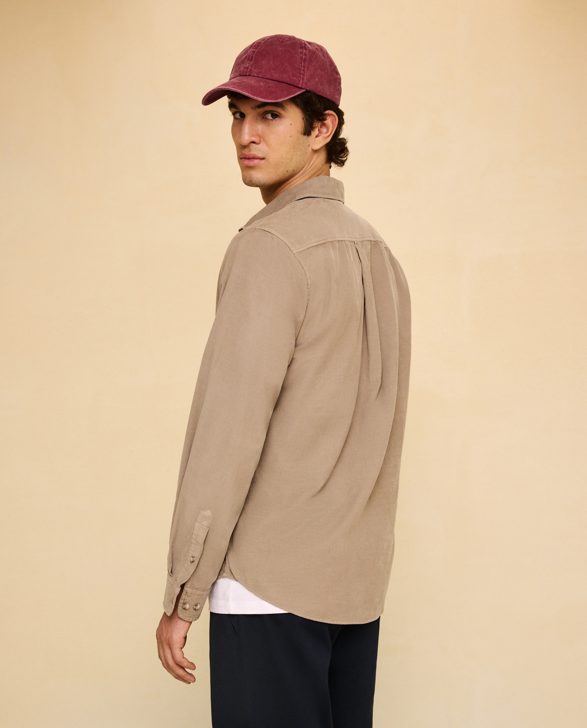 Imagen 3 de Camisa manga larga para hombre micro pana garment dyed - Easy Wear - 520 Kaki 520 Kaki