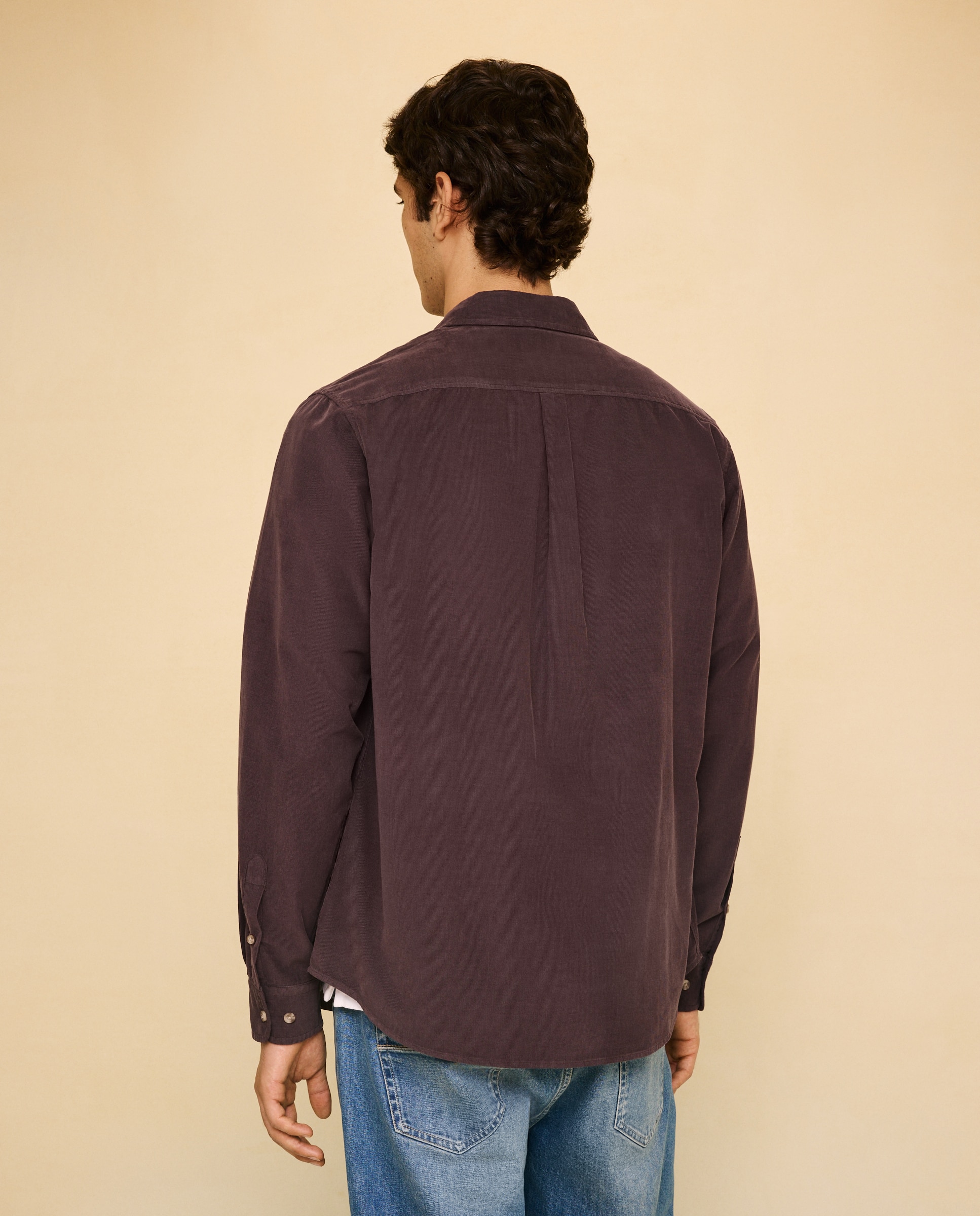 Imagen 3 de Camisa manga larga para hombre micro pana garment dyed - Easy Wear - Marrón Marrón