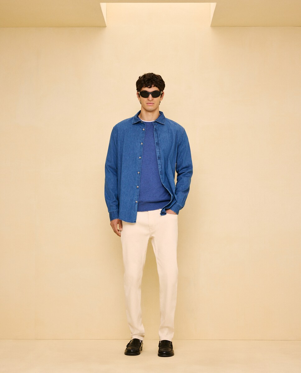 Imagen 0 de Camisa manga larga para hombre denim Azul marino