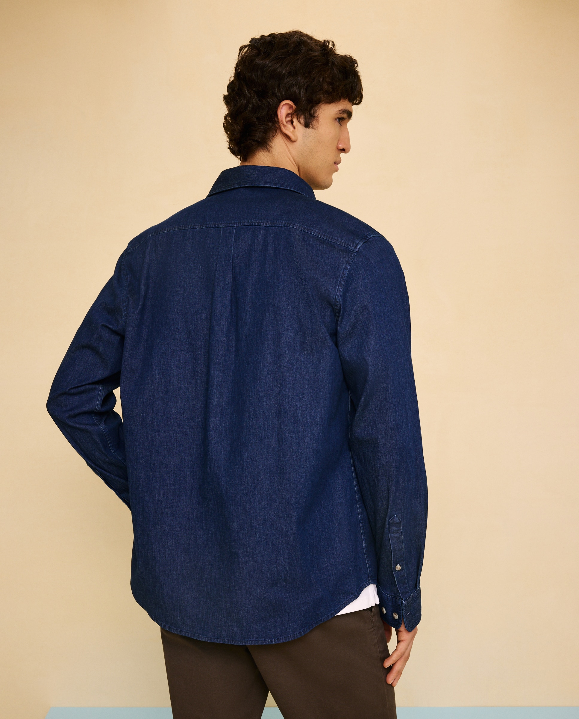 Camisa com Manga Comprida, de Ganga Azul-marinho-3
