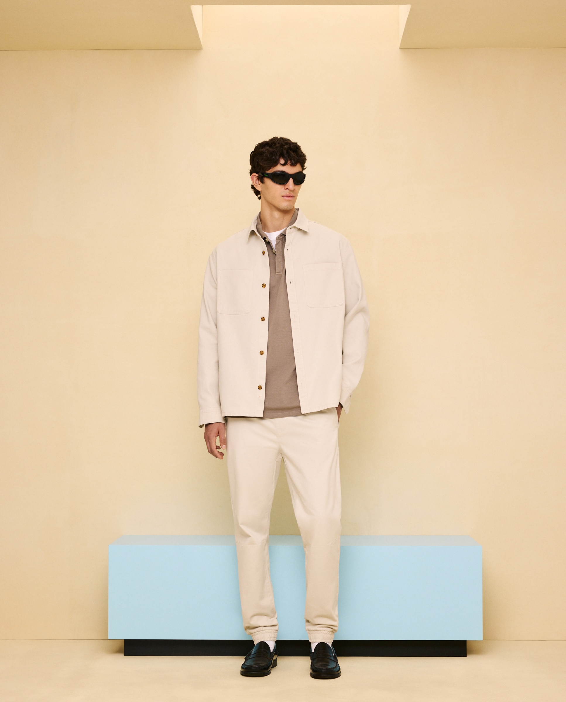 Sobre camisa de hombre algodón - Easy Wear - Beige Beige-2