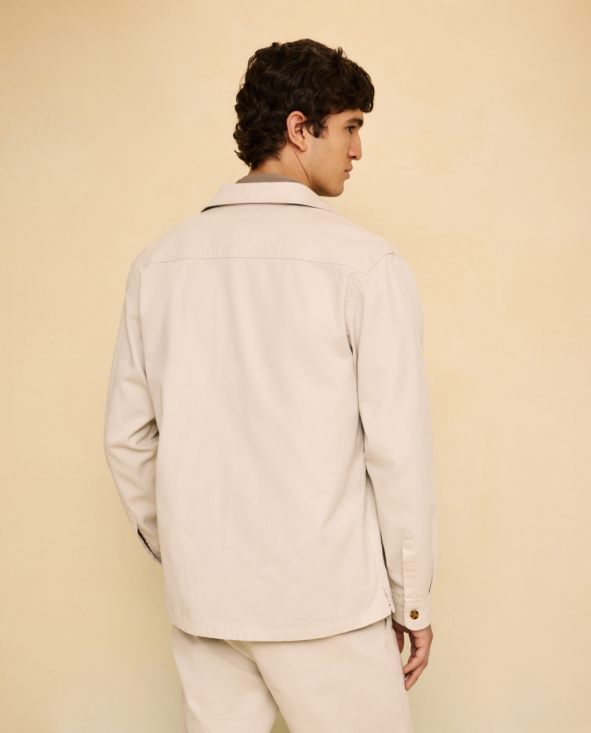Sobre camisa de hombre algodón - Easy Wear - Beige Beige-3