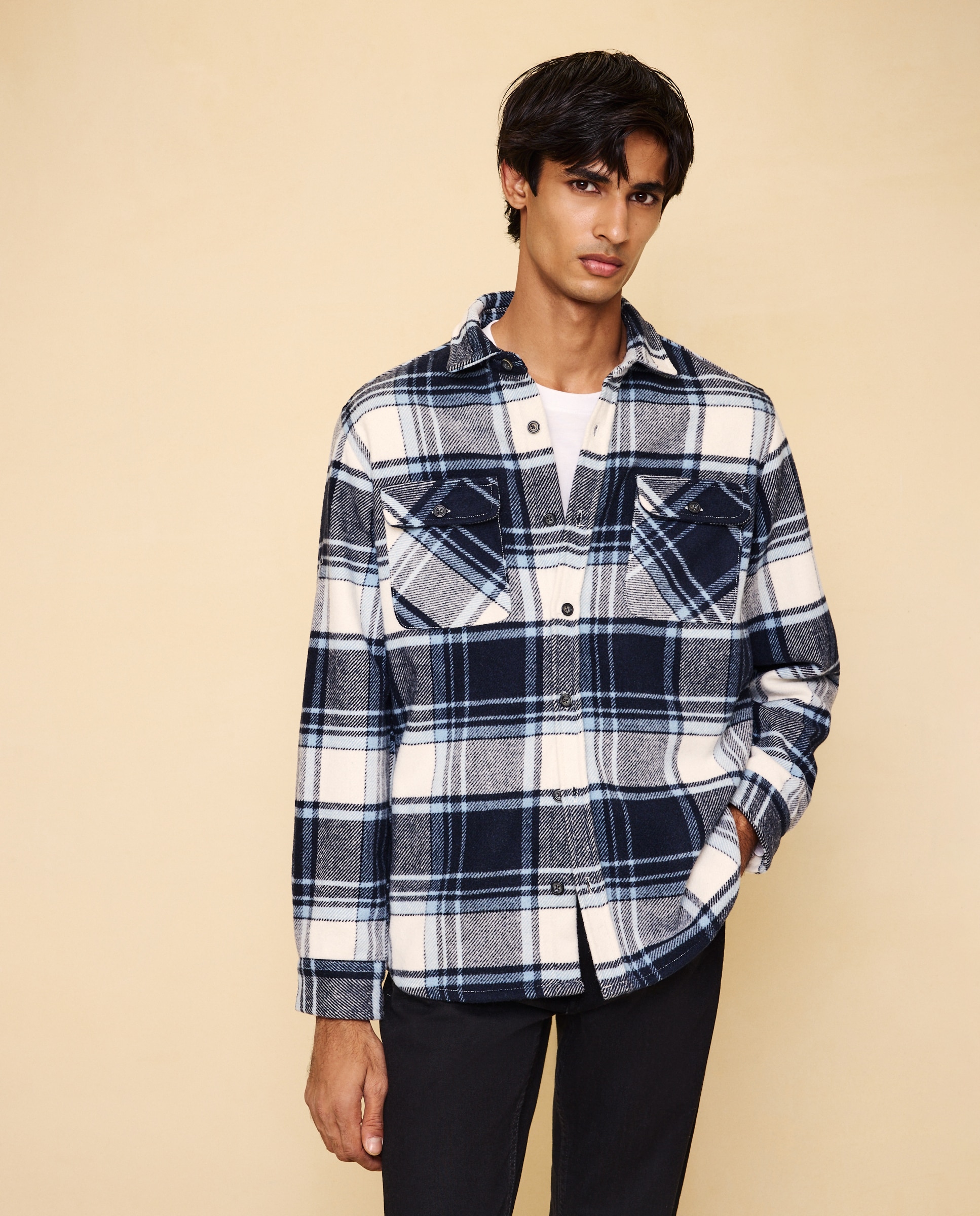 Imagen 0 de Sobre camisa de hombre cuadros 400 Azul