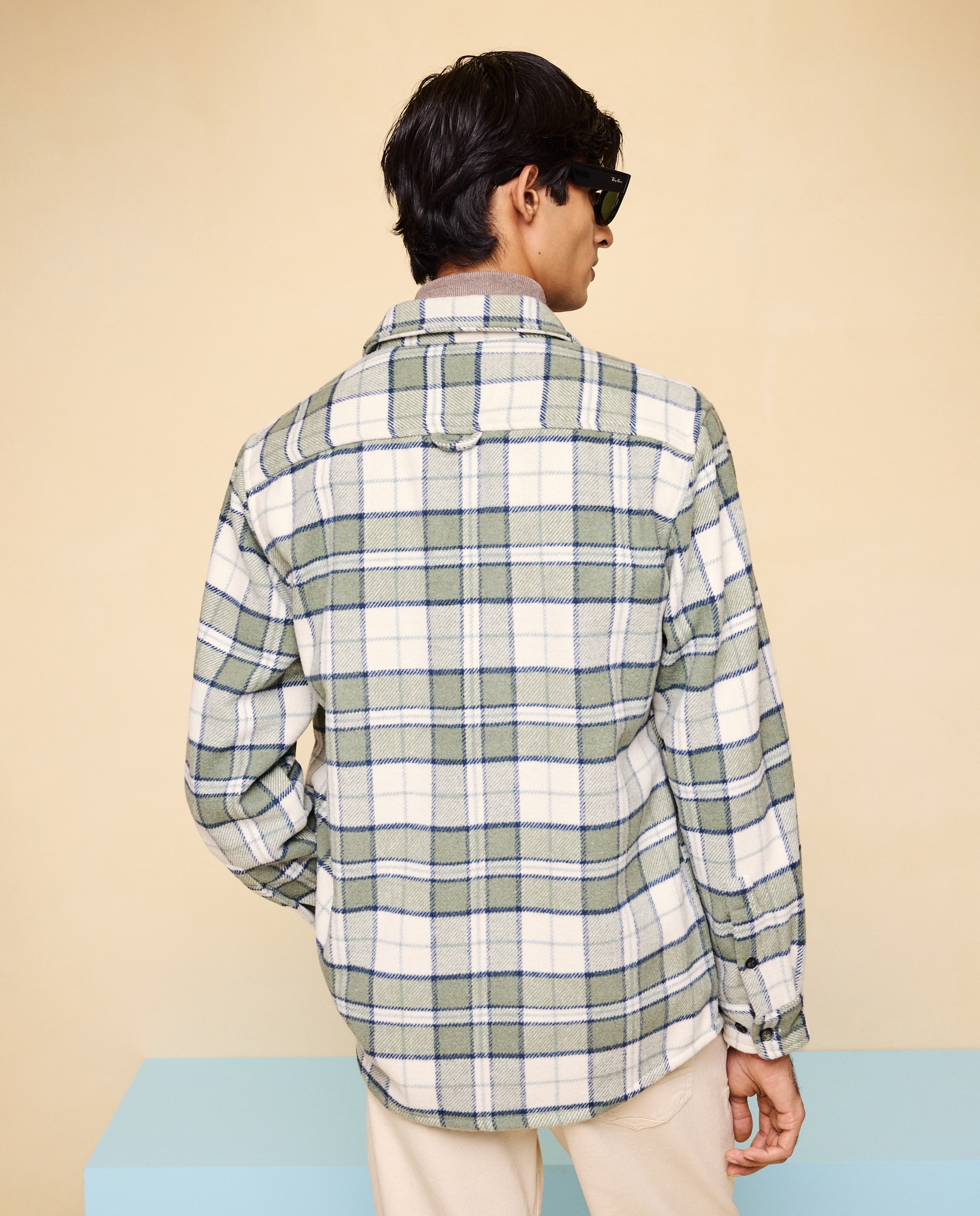 Sobrecamisa aos Quadrados Verde-2