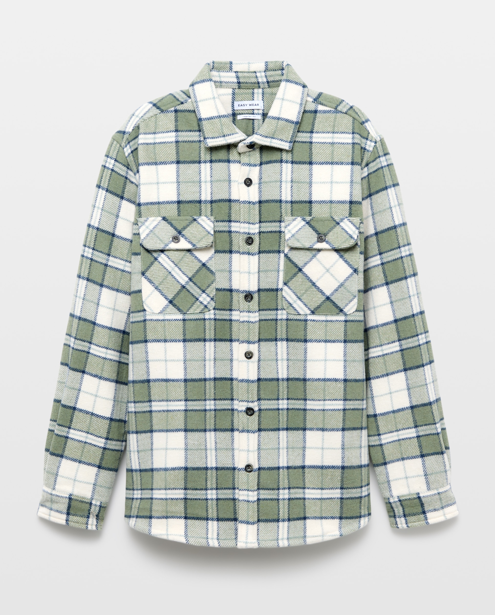 Sobrecamisa aos Quadrados Verde-3
