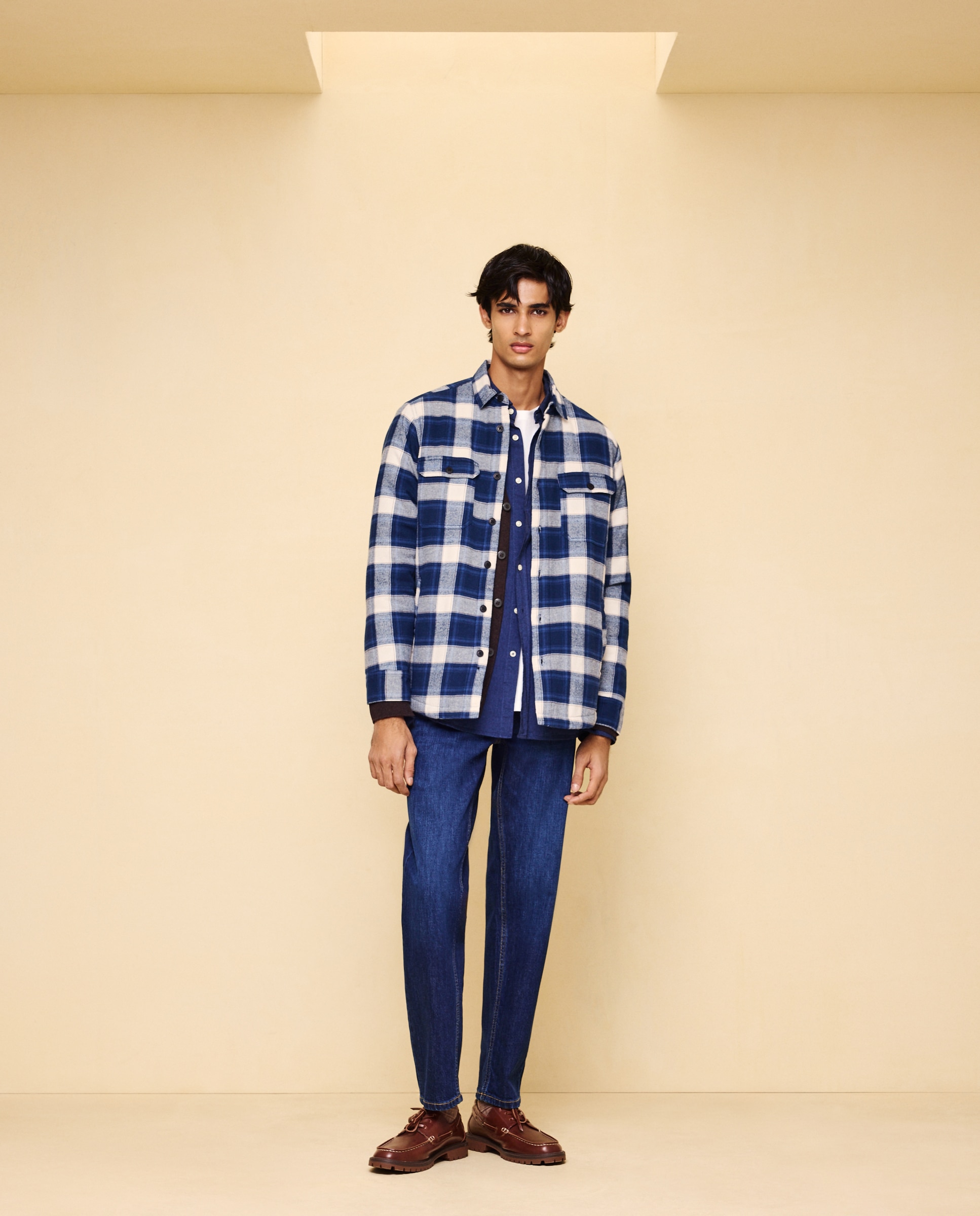 Sobre camisa de hombre cuadros borrego - Easy Wear - 400 Azul 400 Azul-2