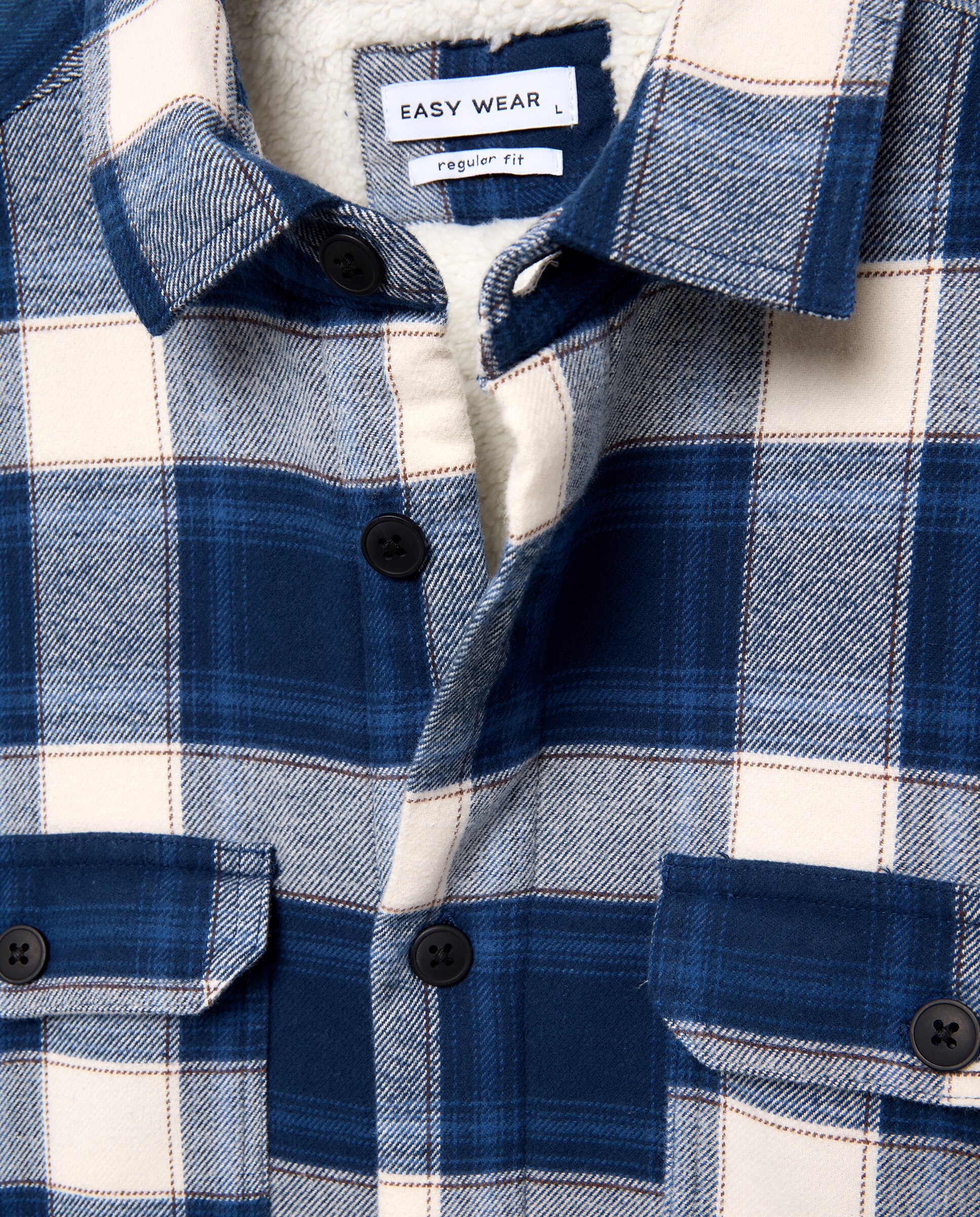 Sobre camisa de hombre cuadros borrego - Easy Wear - 400 Azul 400 Azul-5
