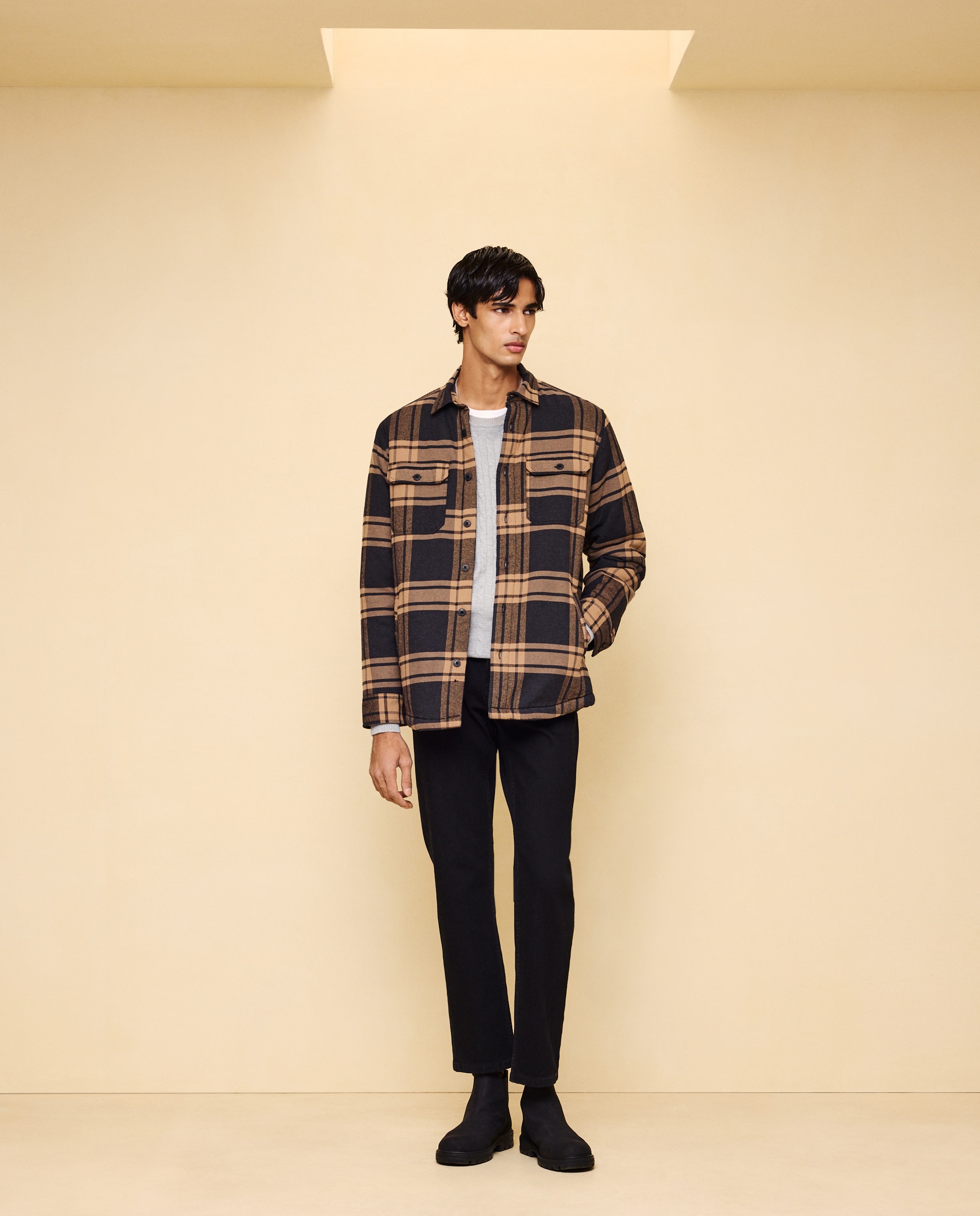 Sobre camisa de hombre cuadros borrego - Easy Wear - 830 Antracita 830 Antracita-2
