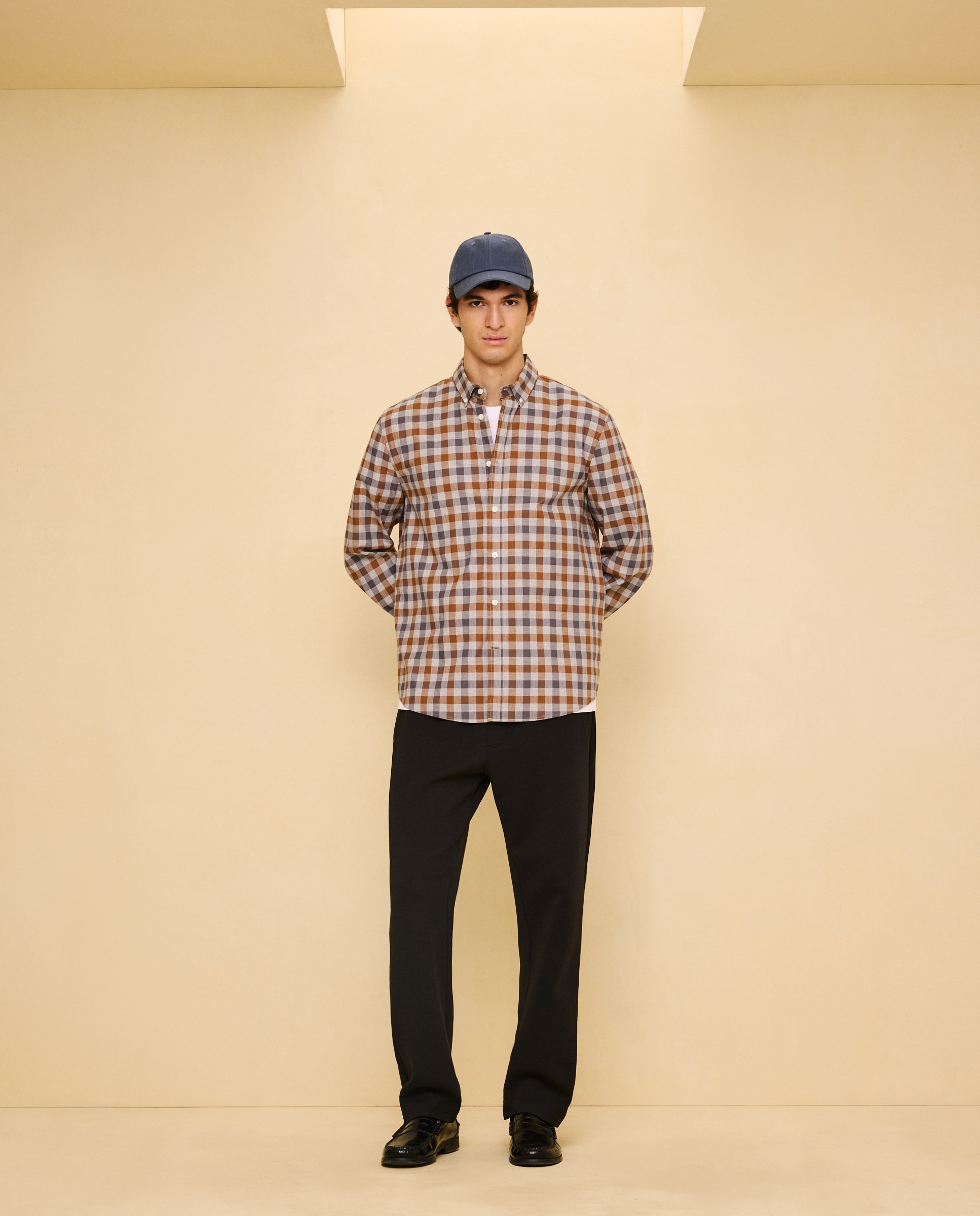 Imagen 1 de Camisa manga larga para hombre cuadro - Easy Wear - Mostaza Mostaza