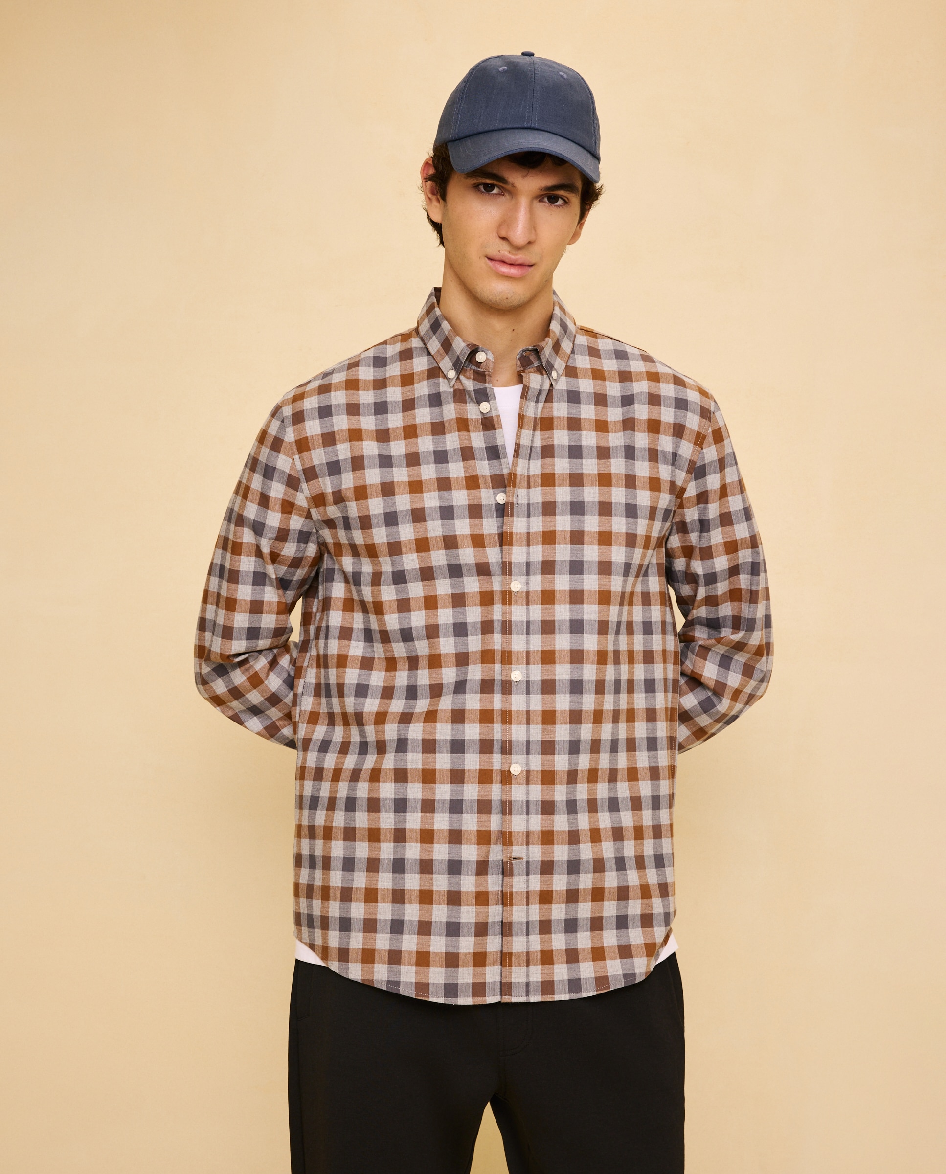 Imagen 2 de Camisa manga larga para hombre cuadro - Easy Wear - Mostaza Mostaza