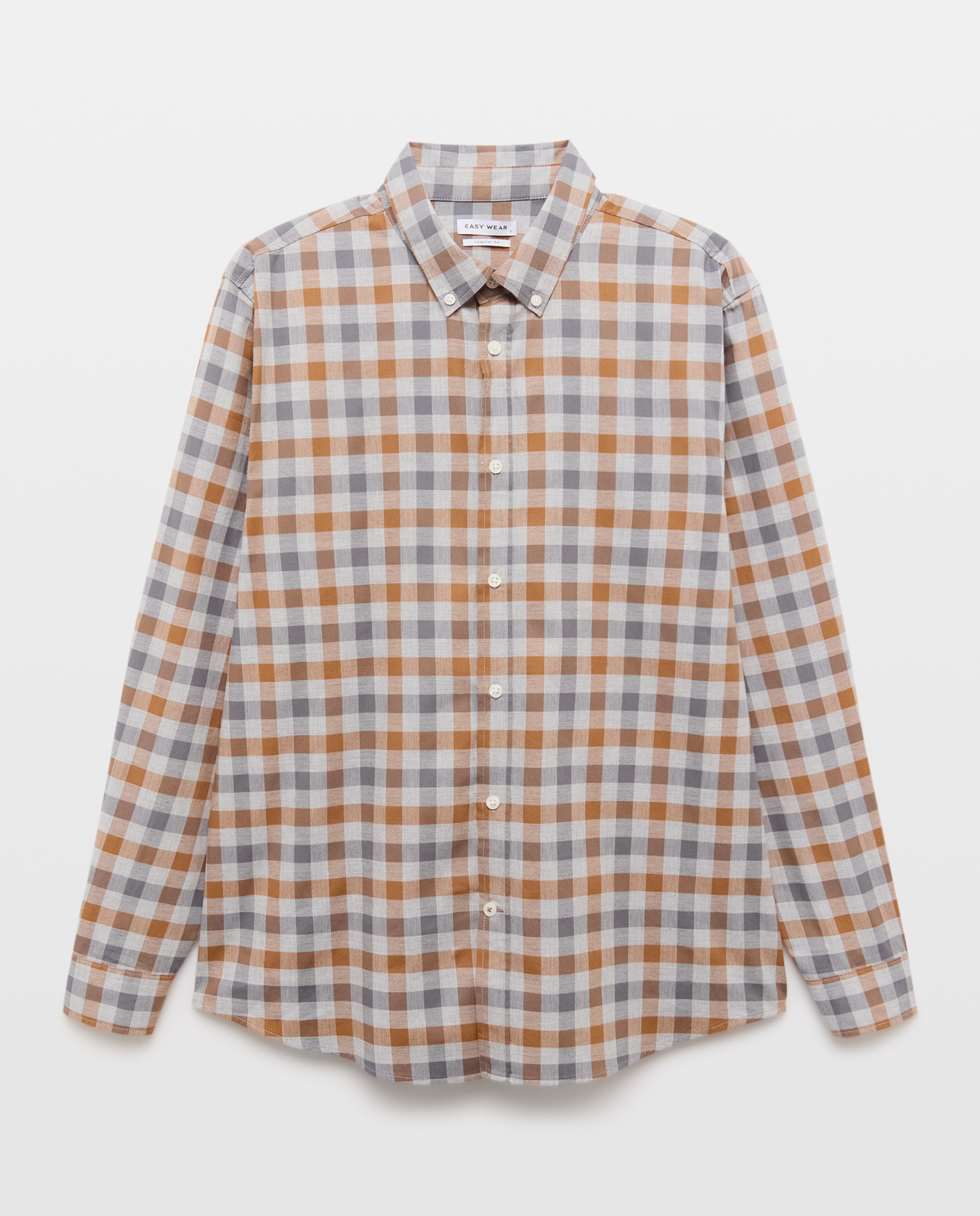 Imagen 4 de Camisa manga larga para hombre cuadro - Easy Wear - Mostaza Mostaza