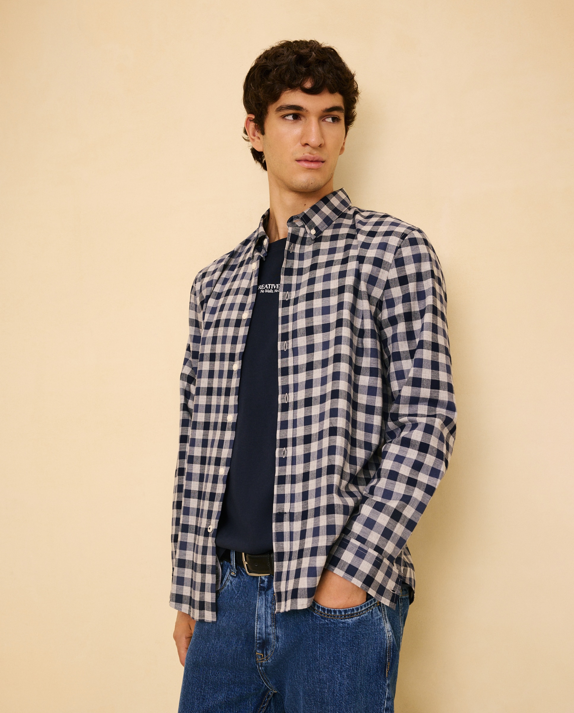 Imagen 2 de Camisa manga larga para hombre cuadro - Easy Wear - 400 Azul 400 Azul