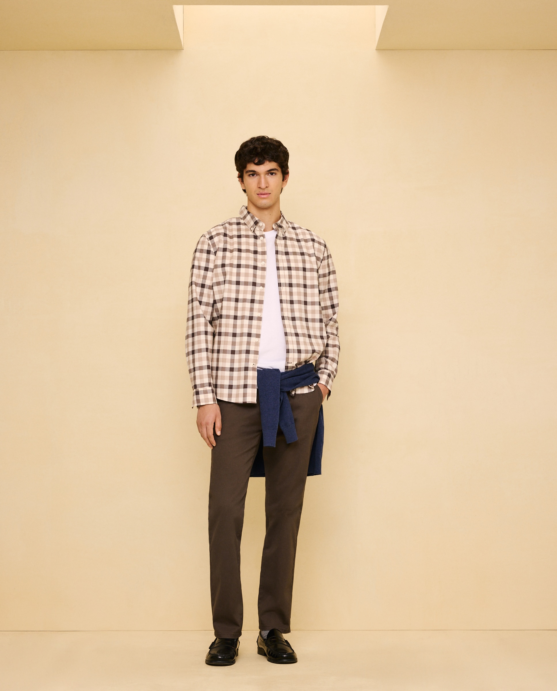 Imagen 2 de Camisa manga larga para hombre cuadro - Easy Wear - Marrón Marrón