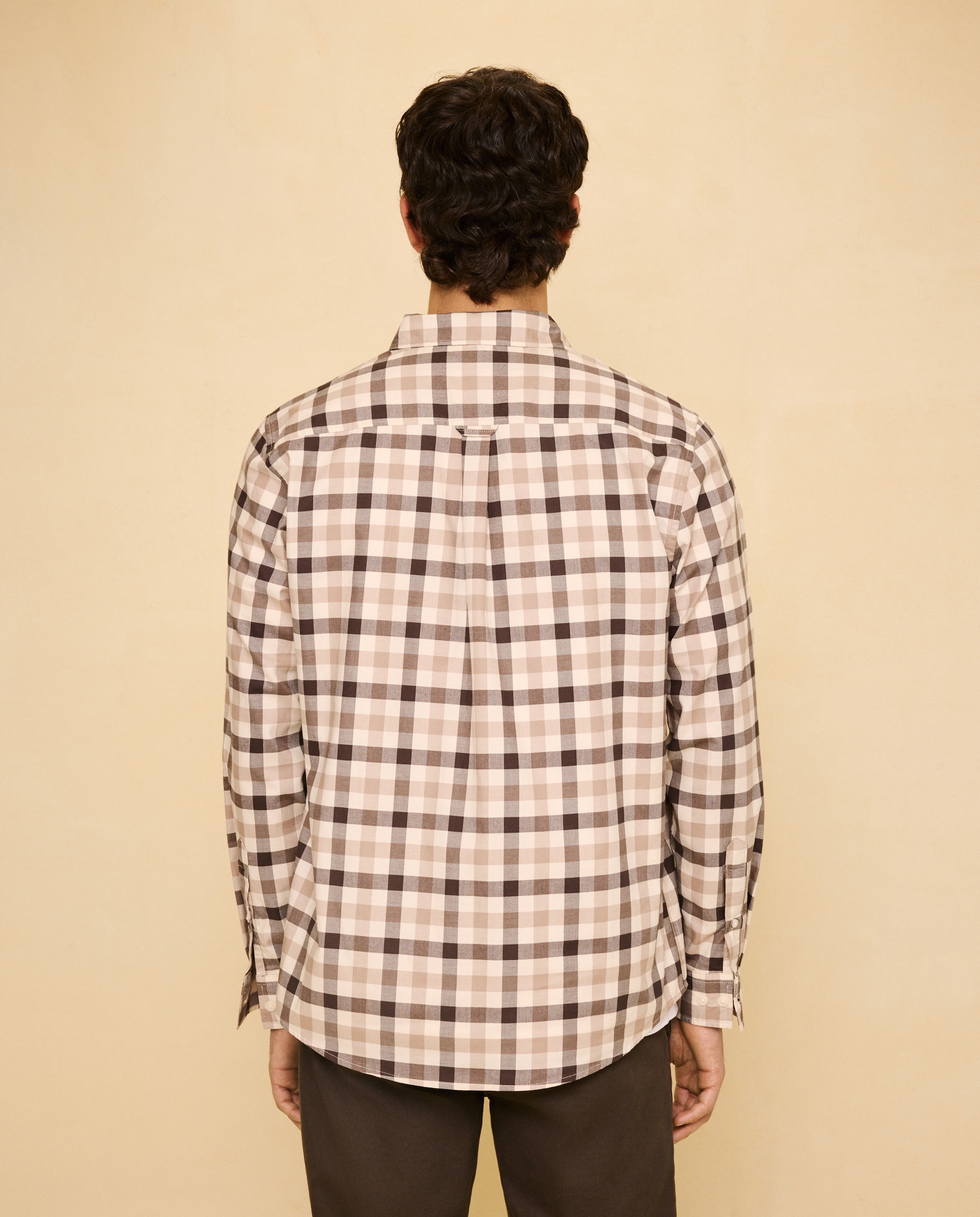 Imagen 3 de Camisa manga larga para hombre cuadro - Easy Wear - Marrón Marrón